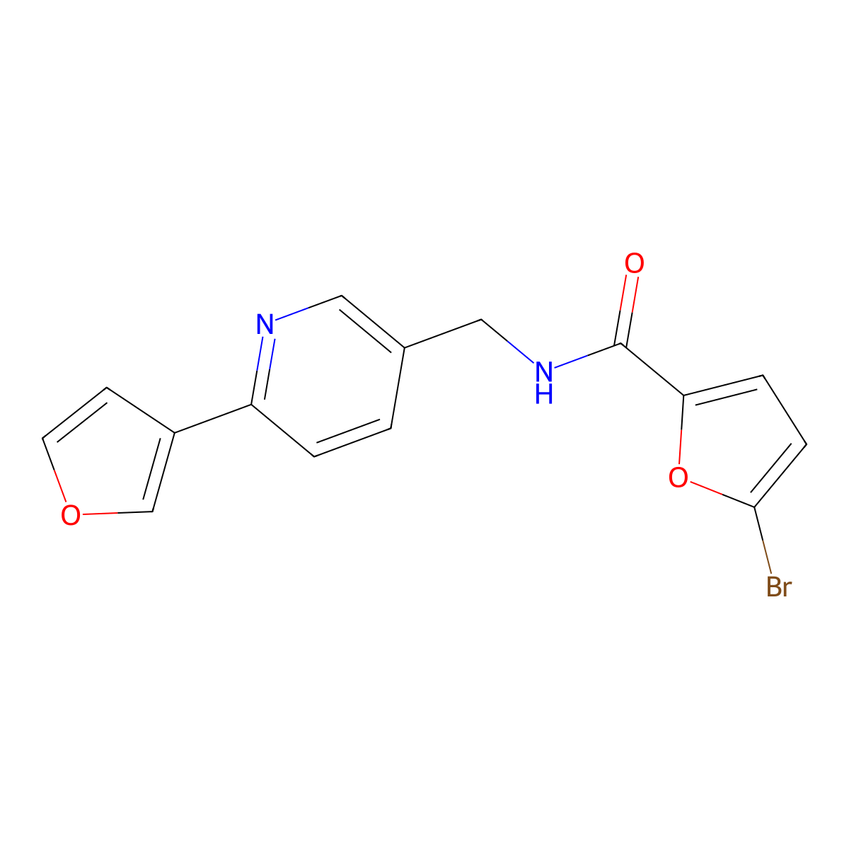 5-bromo-N-{[6-(furan-3-yl)pyridin-3-yl]methyl}furan-2-carboxamide molecular structure, CAS 2034560-84-2