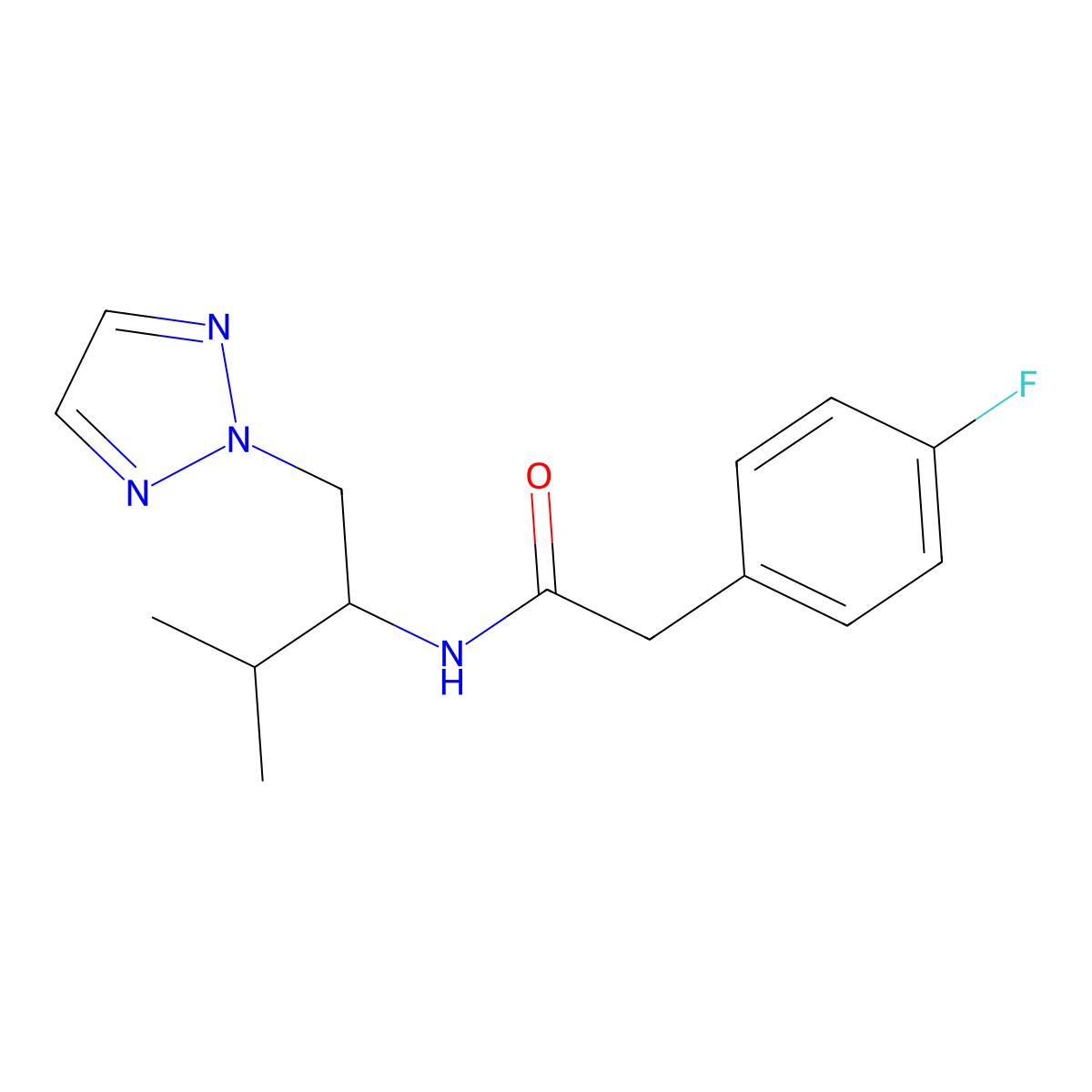 2-(4-fluorophenyl)-N-(3-methyl-1-(2H-1,2,3-triazol-2-yl)butan-2-yl)acetamide molecular structure, CAS 2034560-85-3