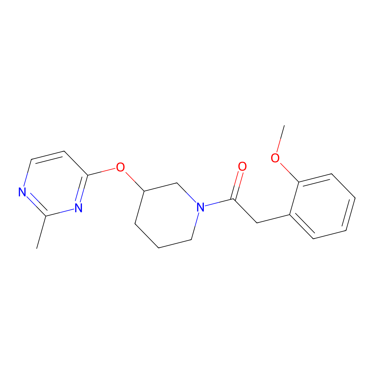2-(2-Methoxyphenyl)-1-(3-((2-methylpyrimidin-4-yl)oxy)piperidin-1-yl)ethanone molecular structure, CAS 2034560-86-4