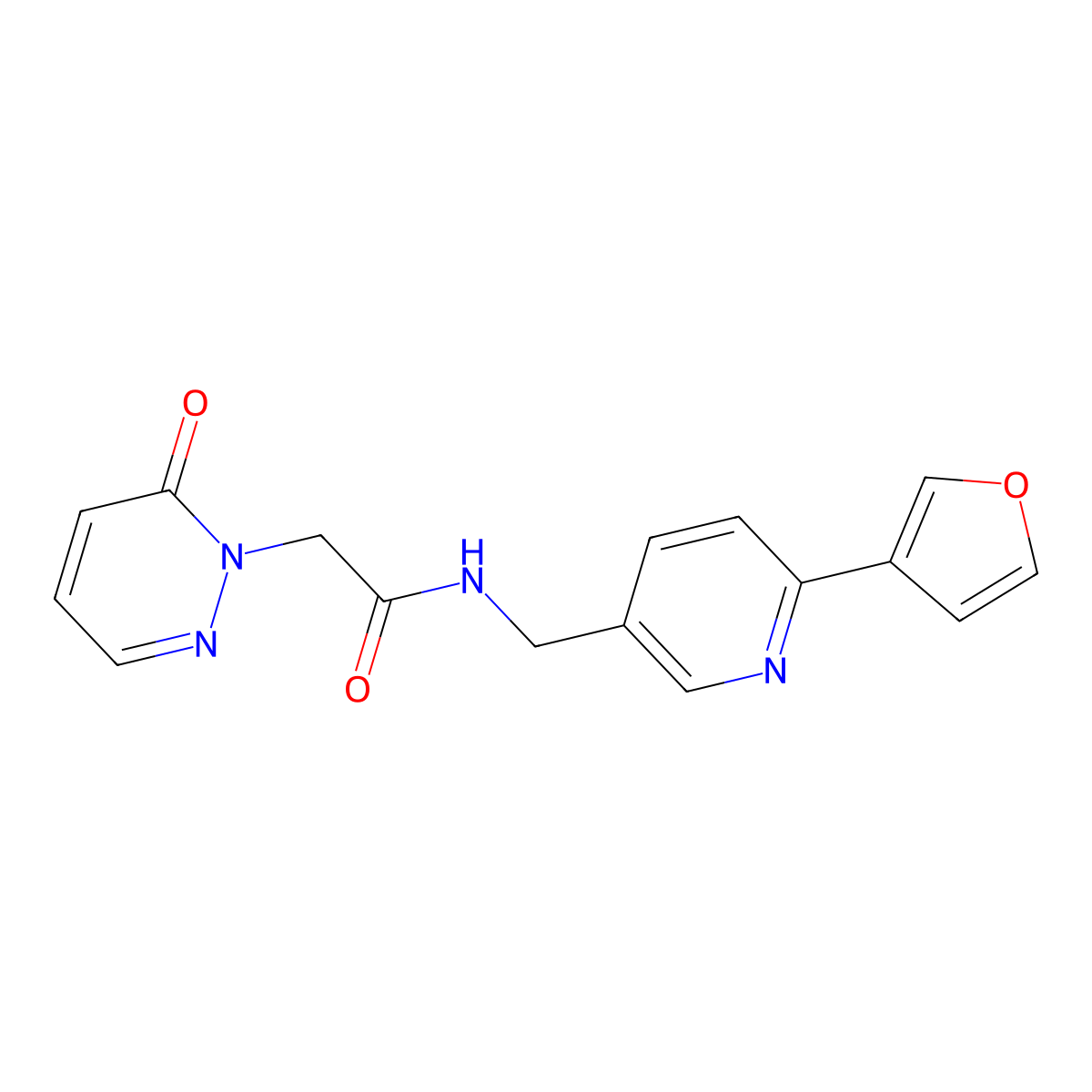 N-((6-(furan-3-yl)pyridin-3-yl)methyl)-2-(6-oxopyridazin-1(6H)-yl)acetamide molecular structure, CAS 2034560-89-7