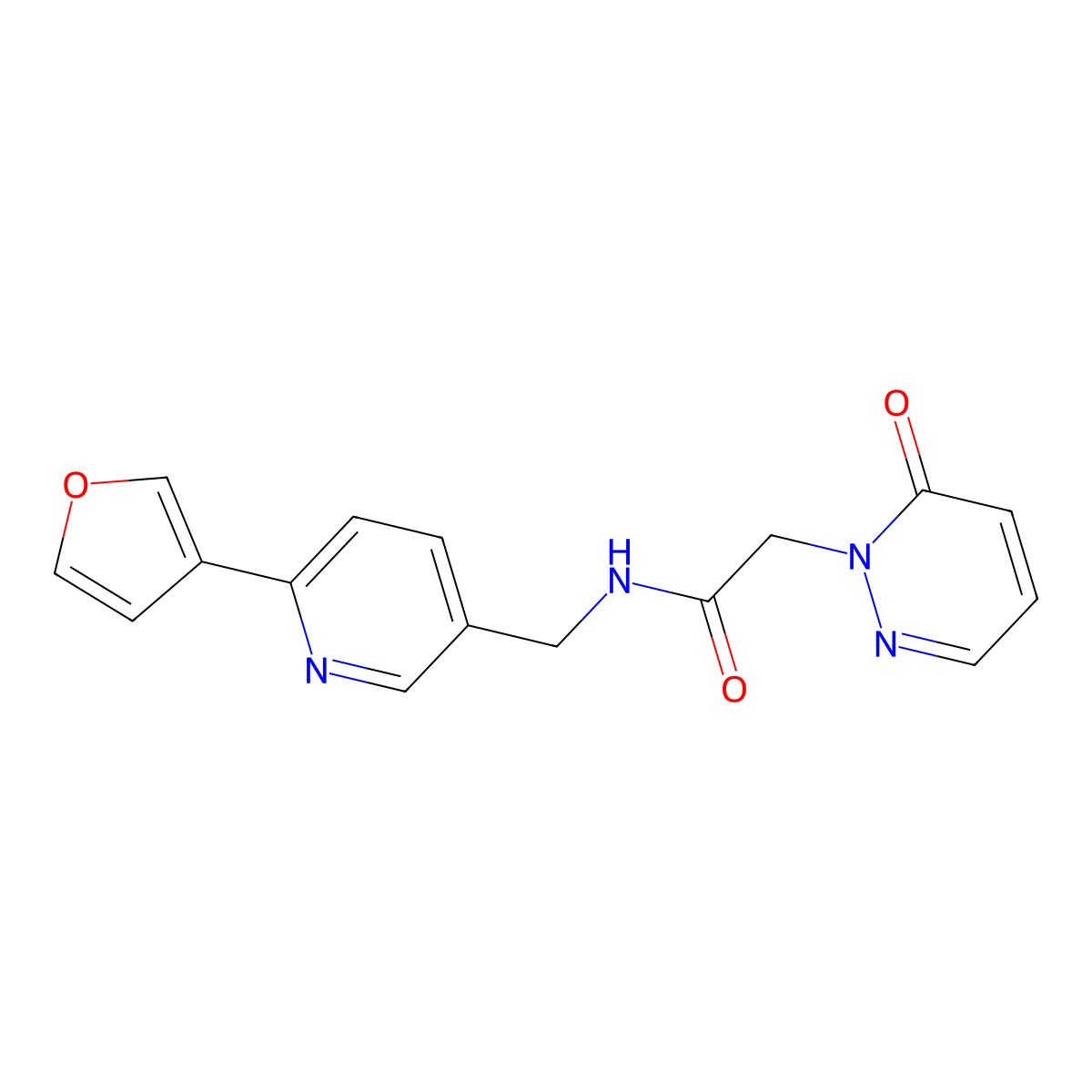 N-((6-(furan-3-yl)pyridin-3-yl)methyl)-2-(6-oxopyridazin-1(6H)-yl)acetamide molecular structure, CAS 2034560-89-7