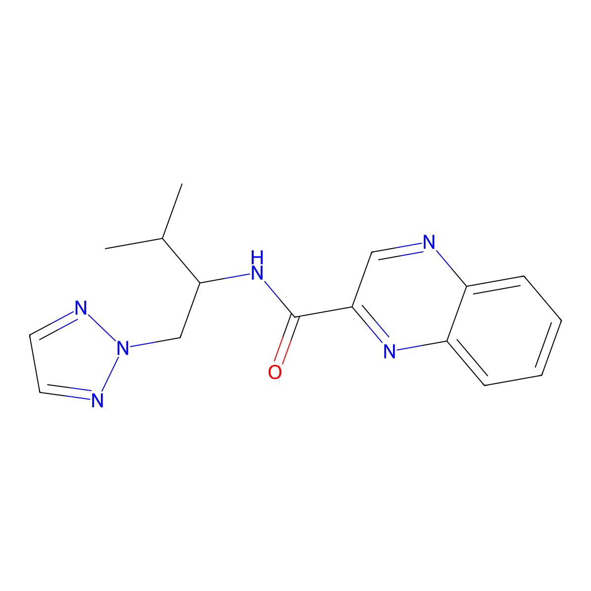 N-[3-methyl-1-(2H-1,2,3-triazol-2-yl)butan-2-yl]quinoxaline-2-carboxamide molecular structure, CAS 2034560-91-1