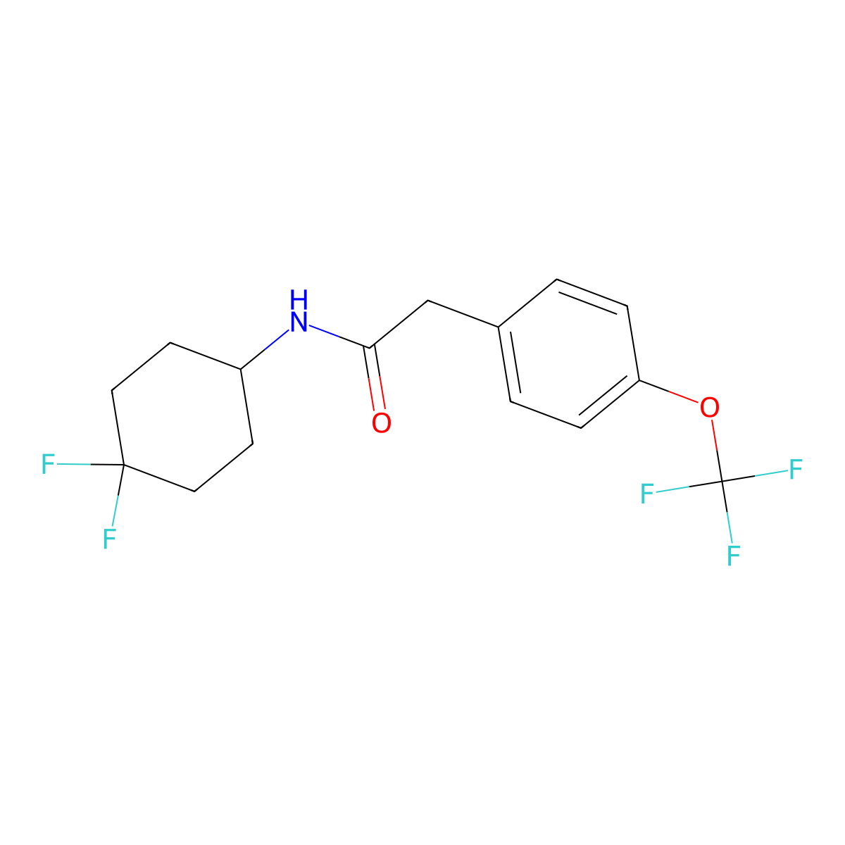 N-(4,4-difluorocyclohexyl)-2-[4-(trifluoromethoxy)phenyl]acetamide molecular structure, CAS 2034560-92-2