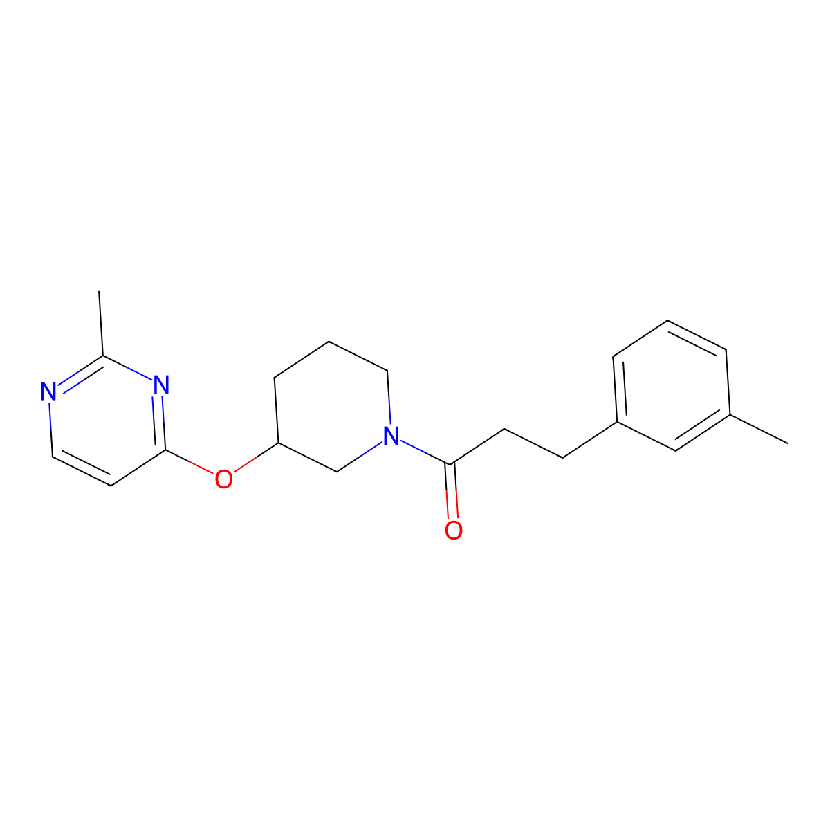1-(3-((2-Methylpyrimidin-4-yl)oxy)piperidin-1-yl)-3-(m-tolyl)propan-1-one molecular structure, CAS 2034560-95-5