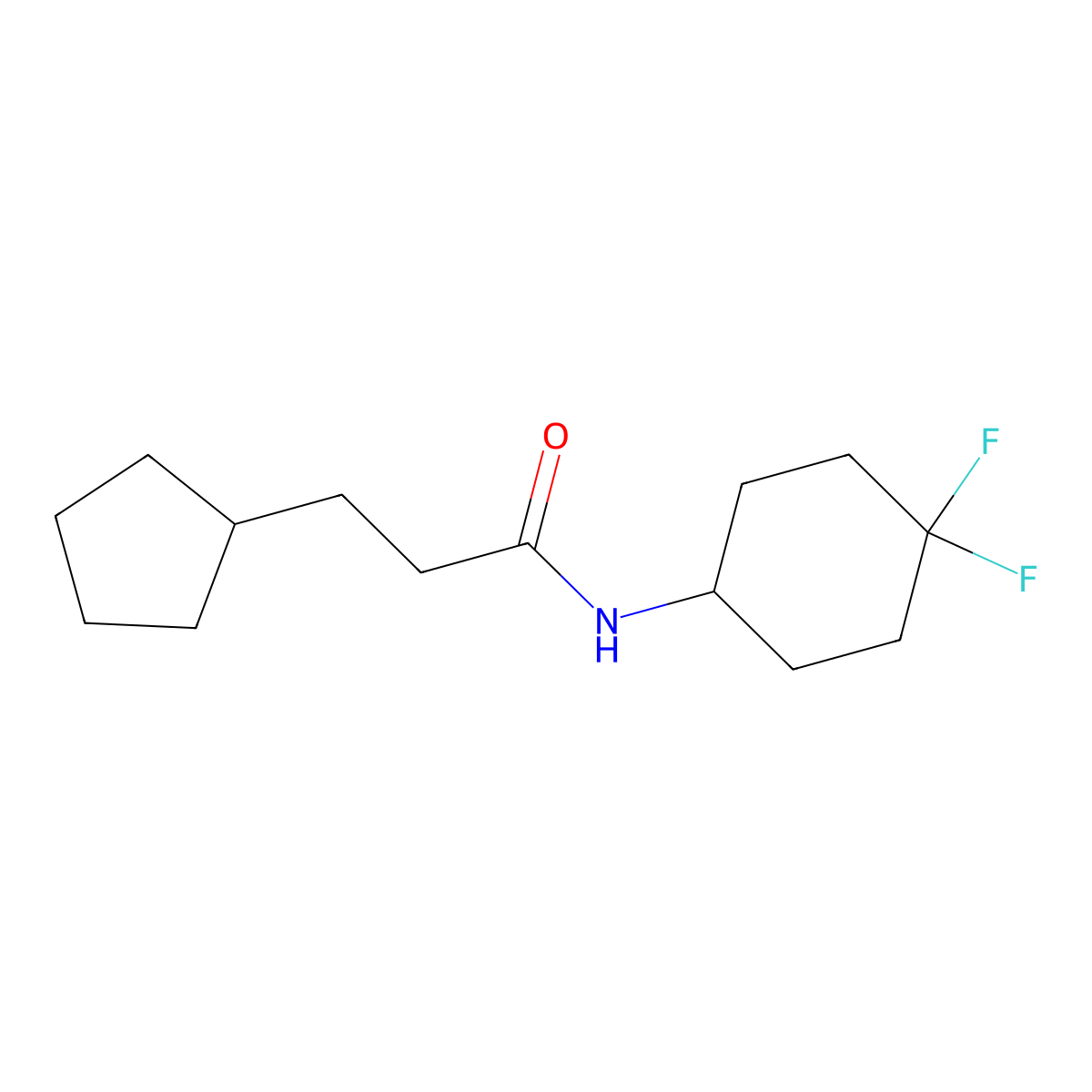 3-cyclopentyl-N-(4,4-difluorocyclohexyl)propanamide molecular structure, CAS 2034560-98-8