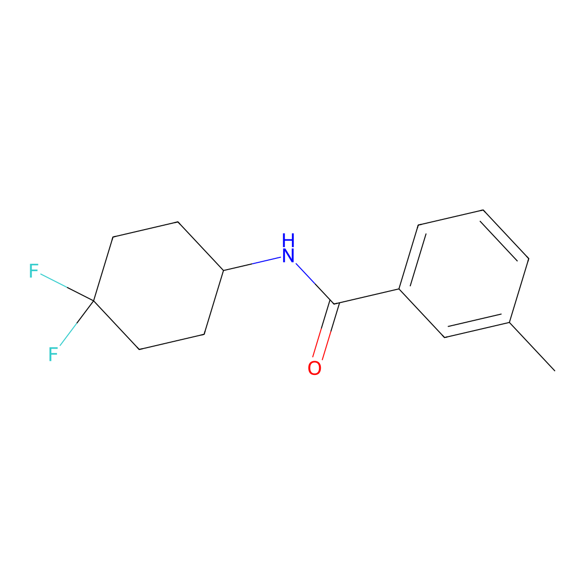 N-(4,4-difluorocyclohexyl)-3-methylbenzamide molecular structure, CAS 2034561-02-7