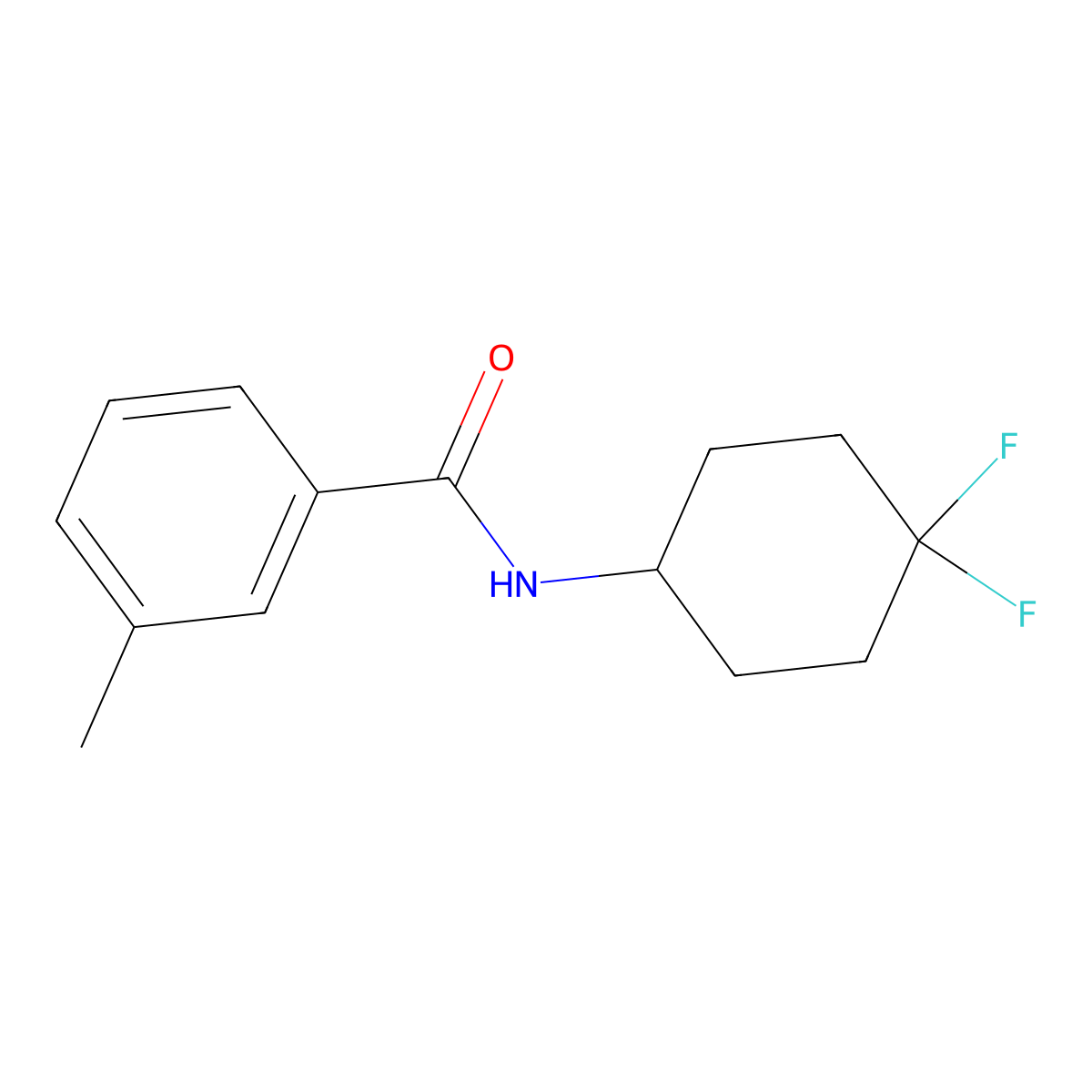 N-(4,4-difluorocyclohexyl)-3-methylbenzamide molecular structure, CAS 2034561-02-7