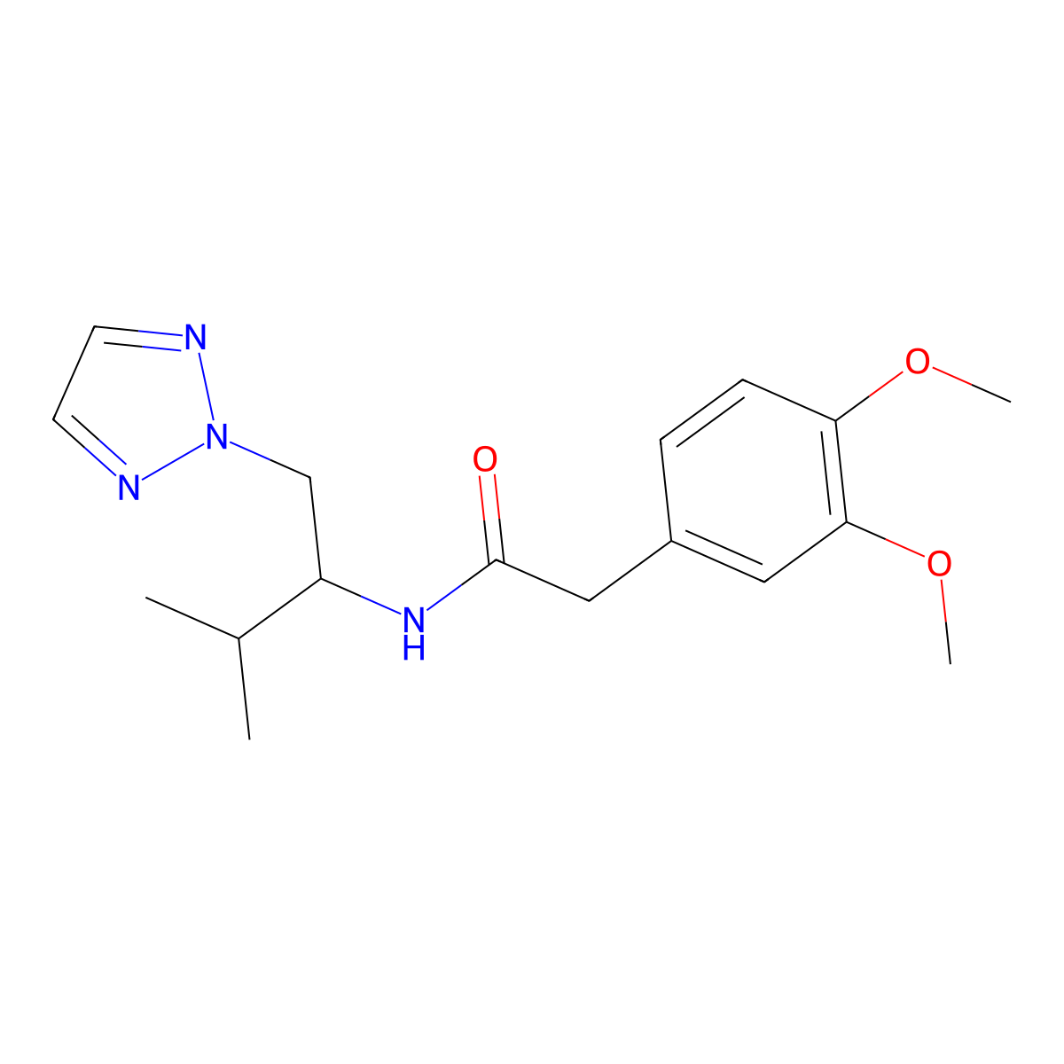 2-(3,4-dimethoxyphenyl)-N-(3-methyl-1-(2H-1,2,3-triazol-2-yl)butan-2-yl)acetamide molecular structure, CAS 2034561-05-0