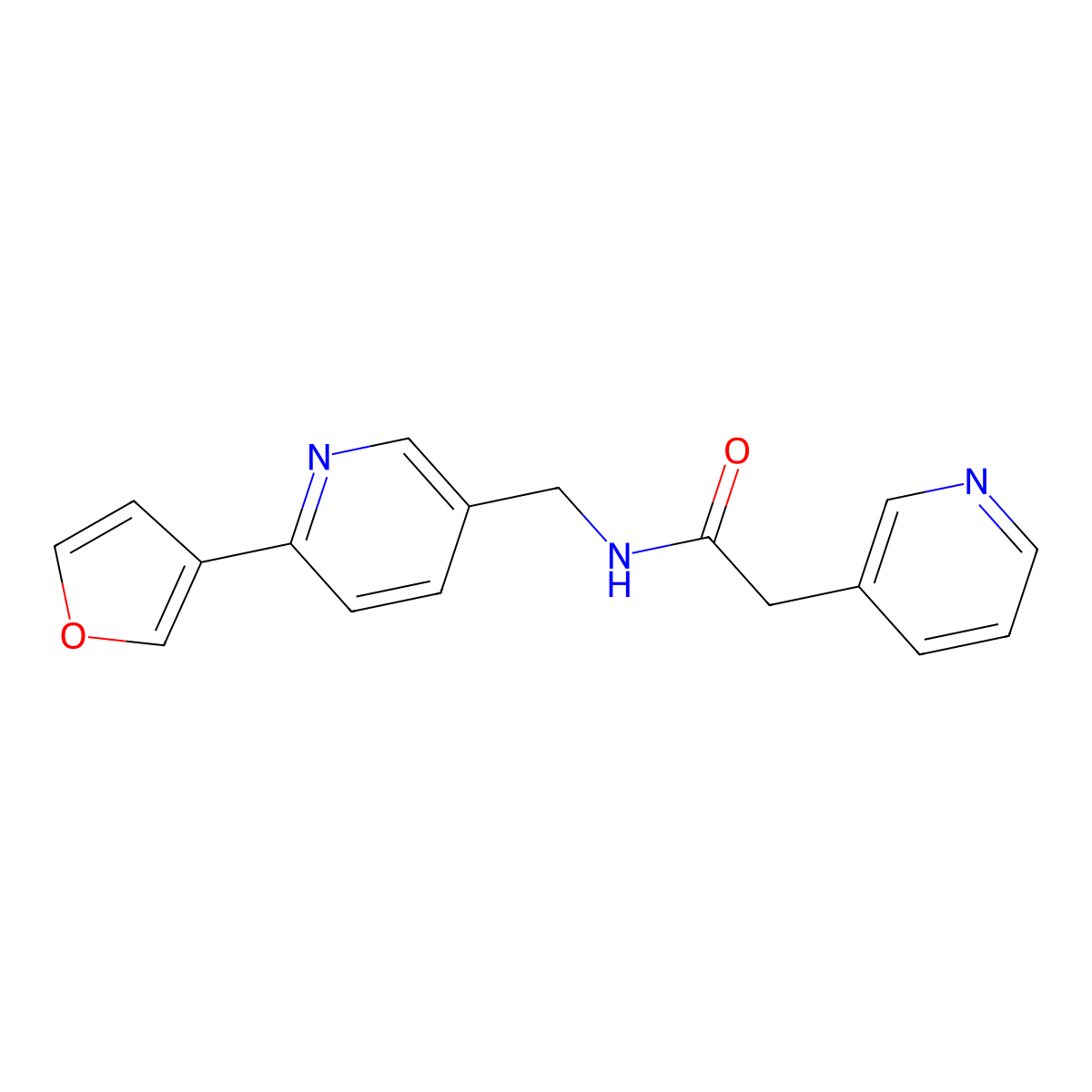 N-{[6-(furan-3-yl)pyridin-3-yl]methyl}-2-(pyridin-3-yl)acetamide molecular structure, CAS 2034561-07-2
