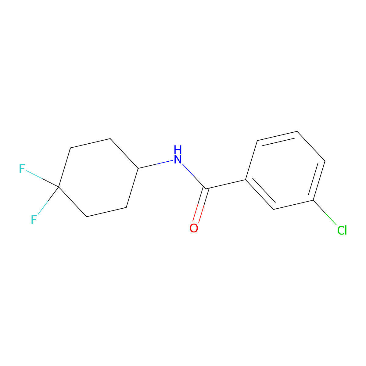 3-chloro-N-(4,4-difluorocyclohexyl)benzamide molecular structure, CAS 2034561-08-3