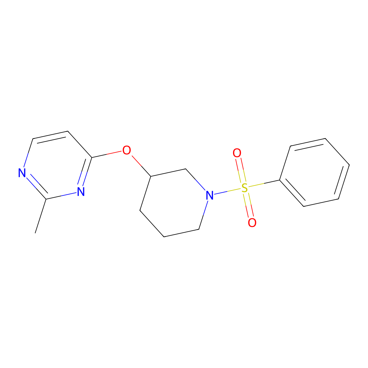 2-Methyl-4-((1-(phenylsulfonyl)piperidin-3-yl)oxy)pyrimidine molecular structure, CAS 2034561-09-4