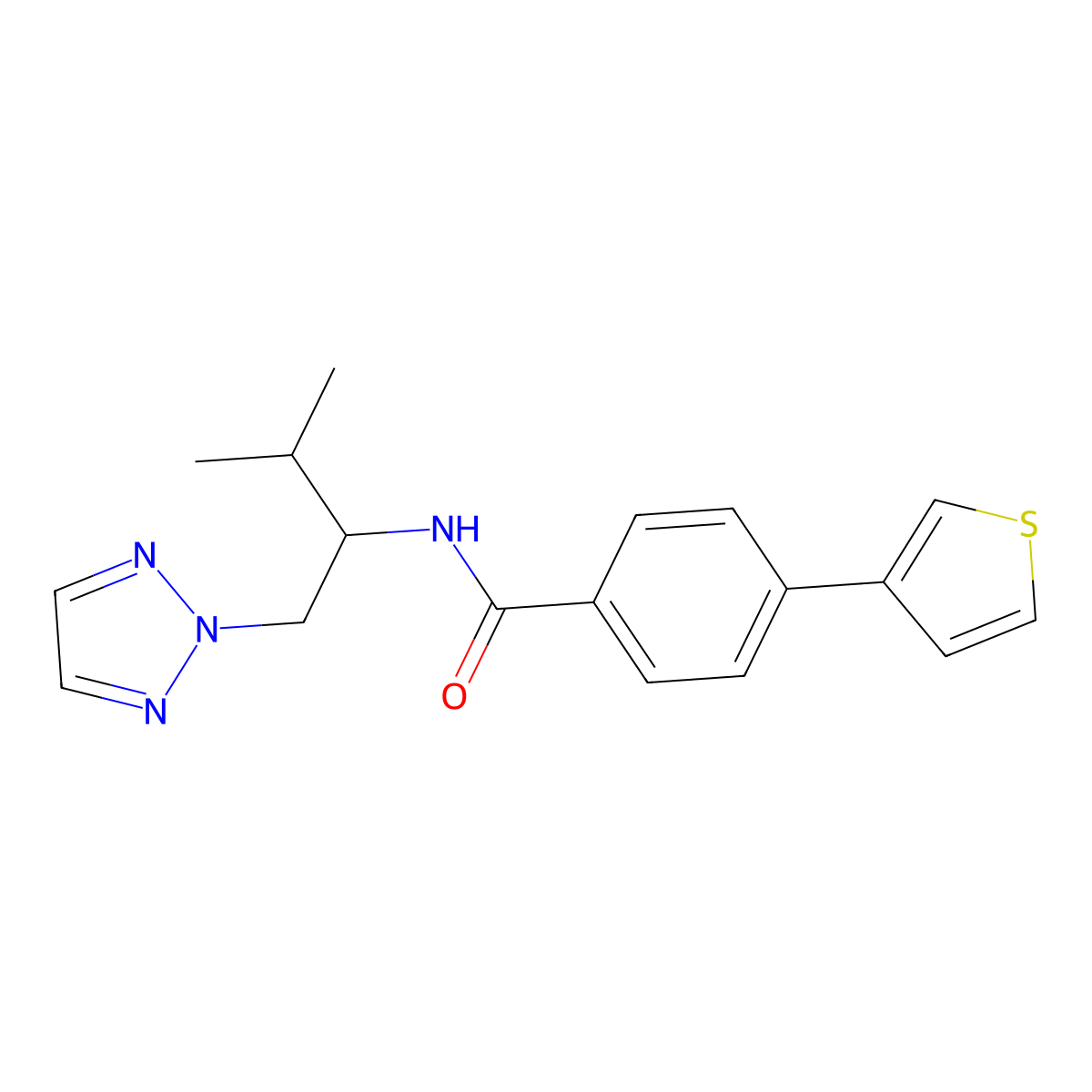 N-(3-methyl-1-(2H-1,2,3-triazol-2-yl)butan-2-yl)-4-(thiophen-3-yl)benzamide molecular structure, CAS 2034561-11-8
