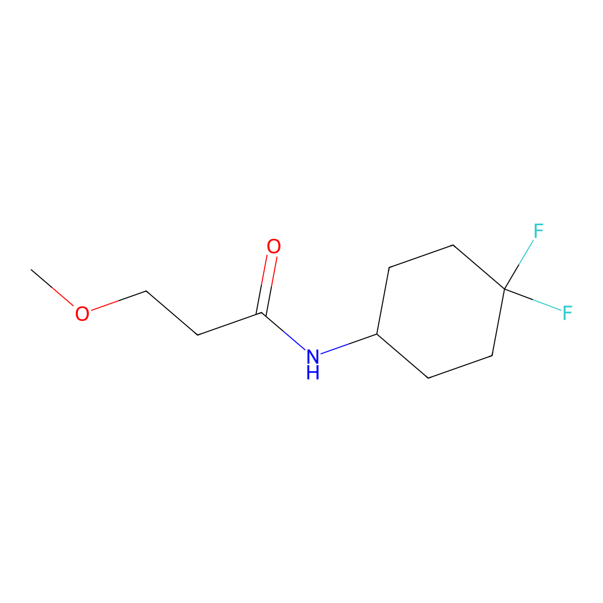 N-(4,4-difluorocyclohexyl)-3-methoxypropanamide molecular structure, CAS 2034561-12-9