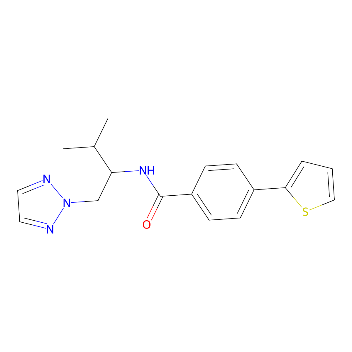 N-[3-methyl-1-(2H-1,2,3-triazol-2-yl)butan-2-yl]-4-(thiophen-2-yl)benzamide molecular structure, CAS 2034561-20-9