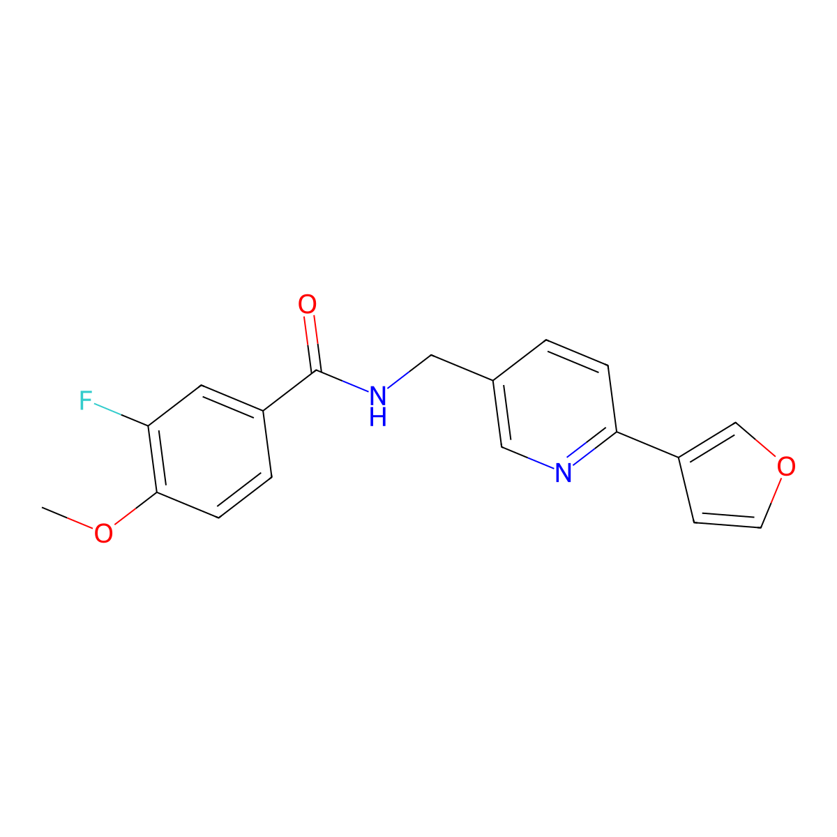 3-fluoro-N-{[6-(furan-3-yl)pyridin-3-yl]methyl}-4-methoxybenzamide molecular structure, CAS 2034561-23-2