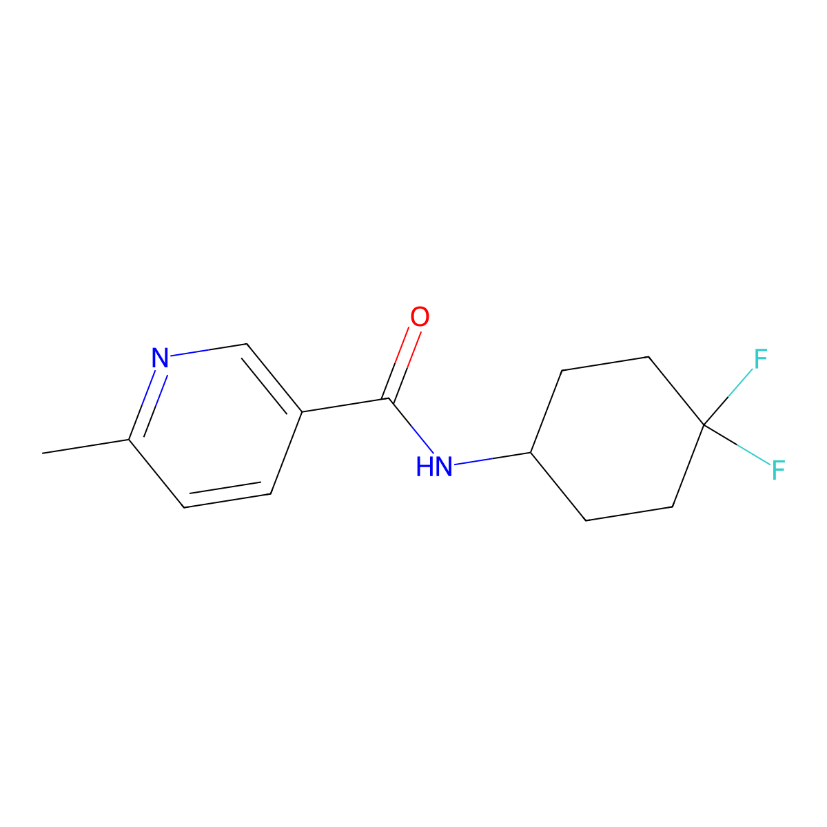 N-(4,4-difluorocyclohexyl)-6-methylnicotinamide molecular structure, CAS 2034561-24-3