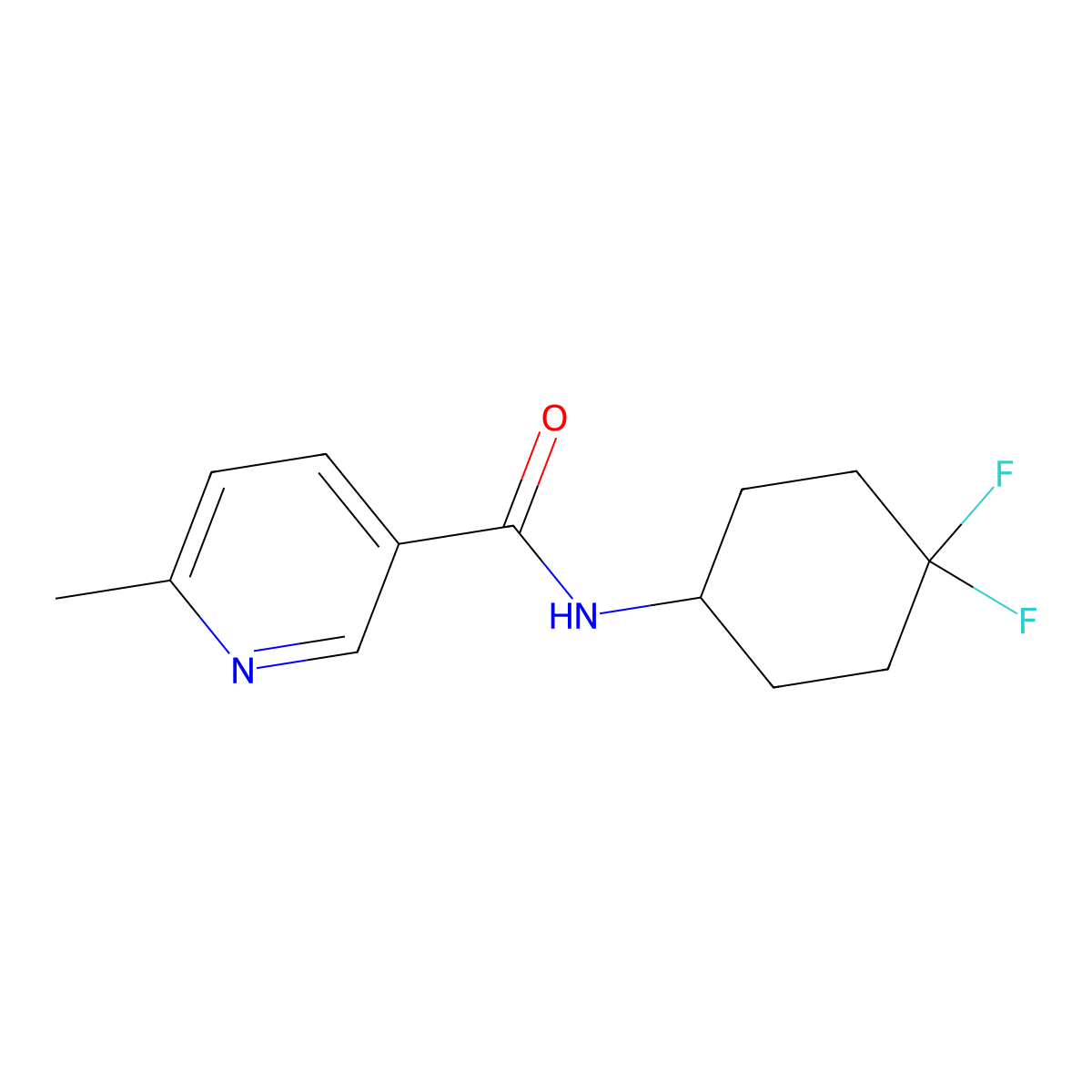 N-(4,4-difluorocyclohexyl)-6-methylnicotinamide molecular structure, CAS 2034561-24-3