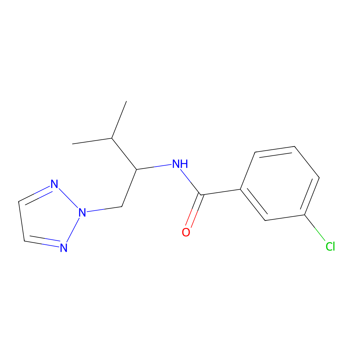3-chloro-N-[3-methyl-1-(2H-1,2,3-triazol-2-yl)butan-2-yl]benzamide molecular structure, CAS 2034561-29-8