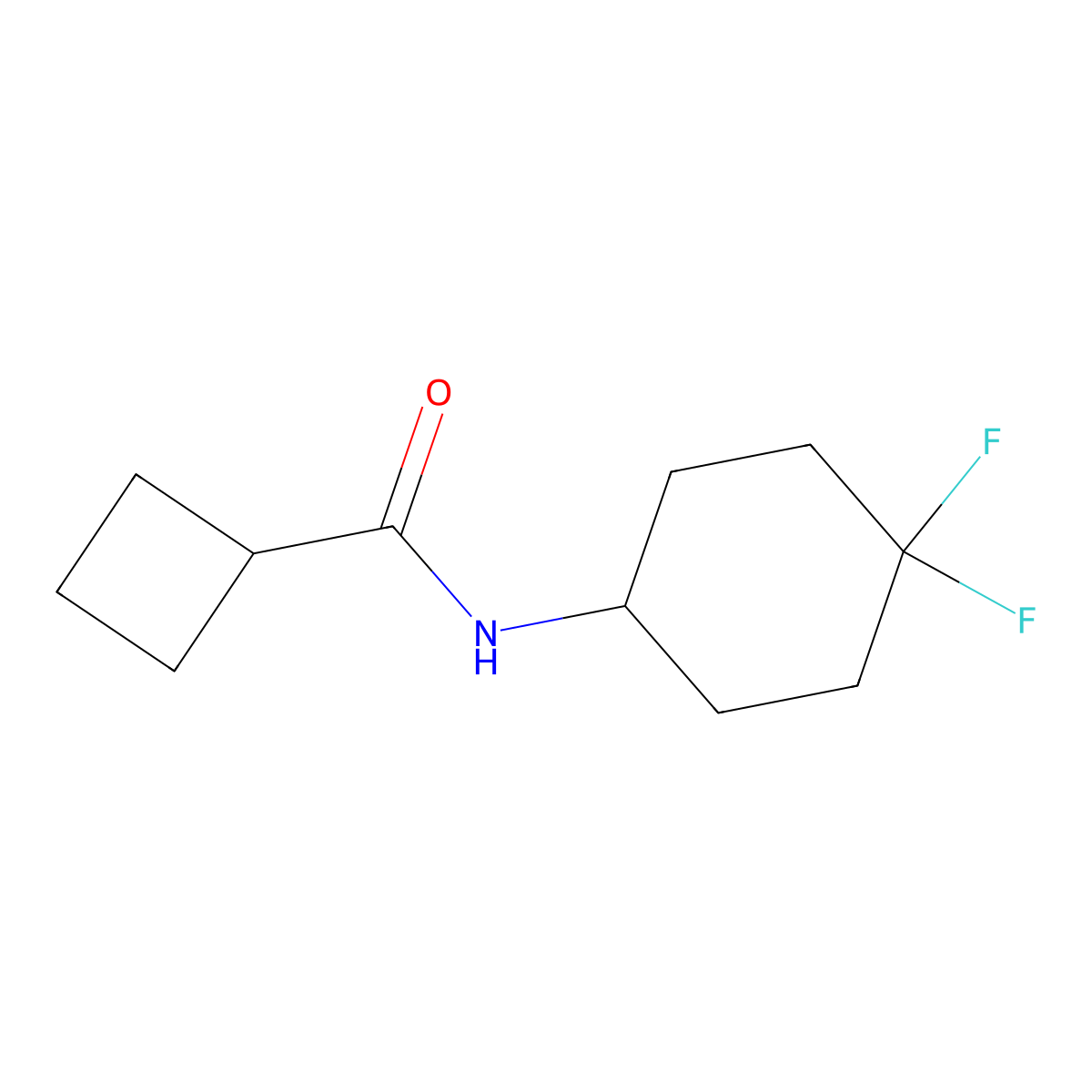 N-(4,4-difluorocyclohexyl)cyclobutanecarboxamide molecular structure, CAS 2034561-30-1