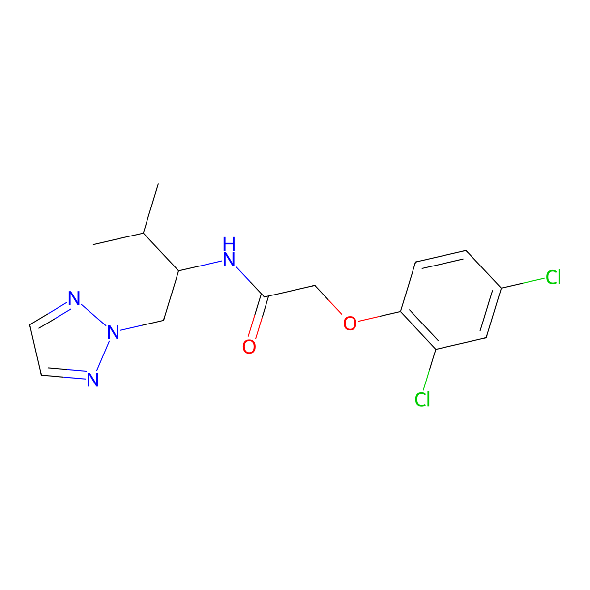 2-(2,4-dichlorophenoxy)-N-[3-methyl-1-(2H-1,2,3-triazol-2-yl)butan-2-yl]acetamide molecular structure, CAS 2034561-37-8