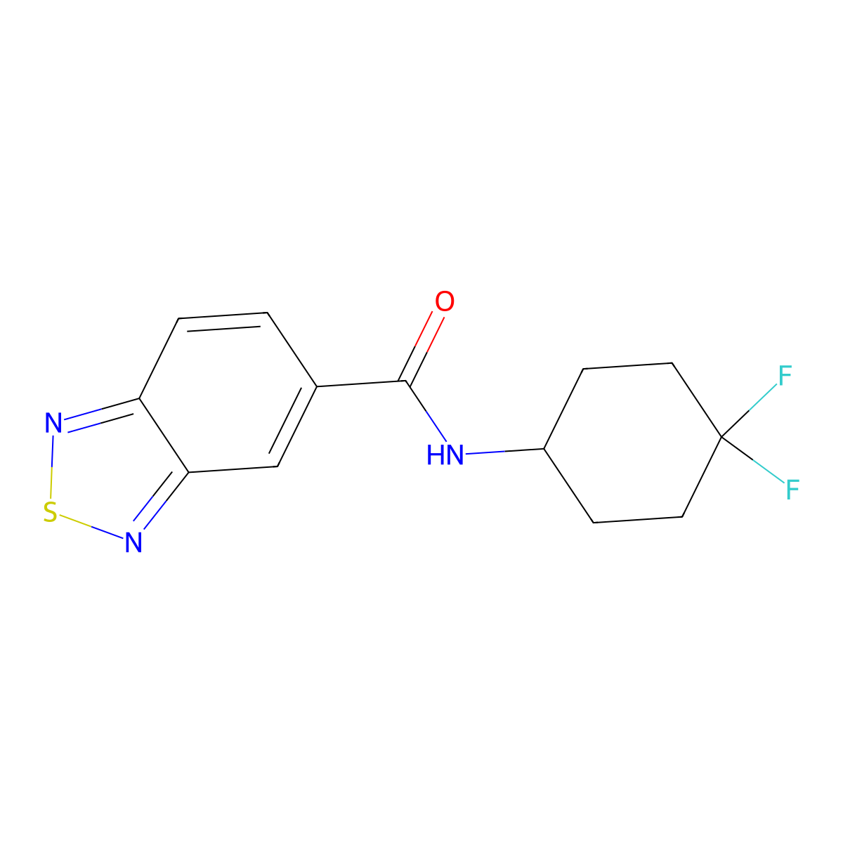N-(4,4-difluorocyclohexyl)-2,1,3-benzothiadiazole-5-carboxamide molecular structure, CAS 2034561-39-0