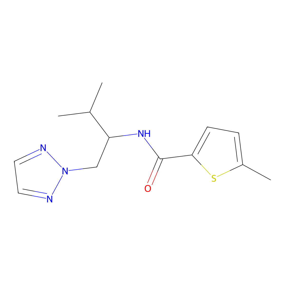 5-methyl-N-[3-methyl-1-(2H-1,2,3-triazol-2-yl)butan-2-yl]thiophene-2-carboxamide molecular structure, CAS 2034561-43-6