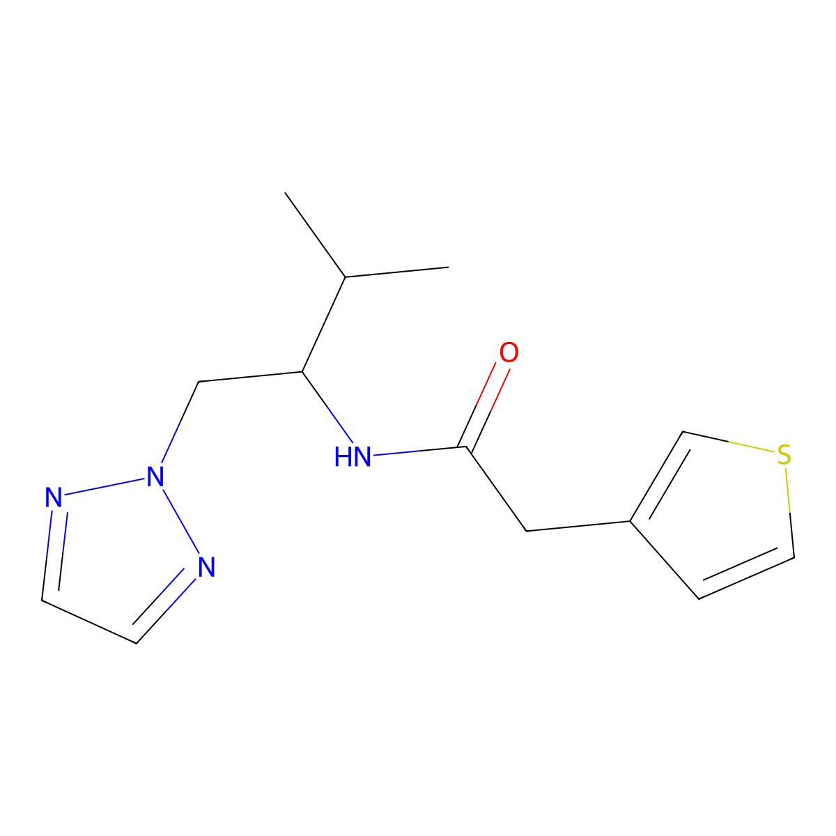 N-(3-methyl-1-(2H-1,2,3-triazol-2-yl)butan-2-yl)-2-(thiophen-3-yl)acetamide molecular structure, CAS 2034561-50-5