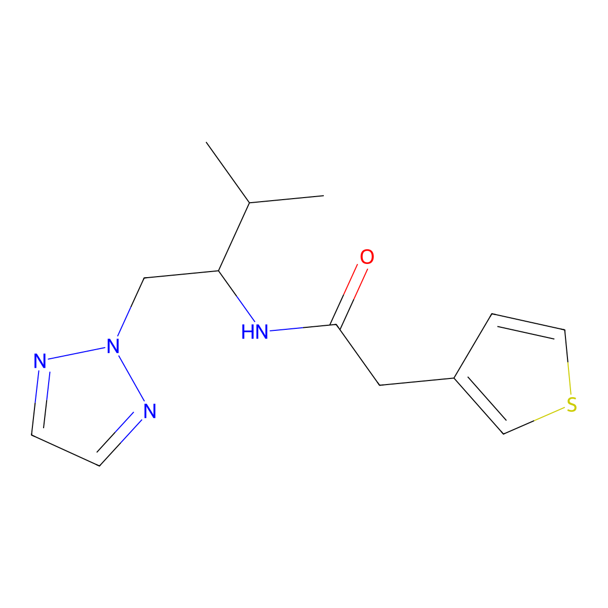 N-(3-methyl-1-(2H-1,2,3-triazol-2-yl)butan-2-yl)-2-(thiophen-3-yl)acetamide molecular structure, CAS 2034561-50-5