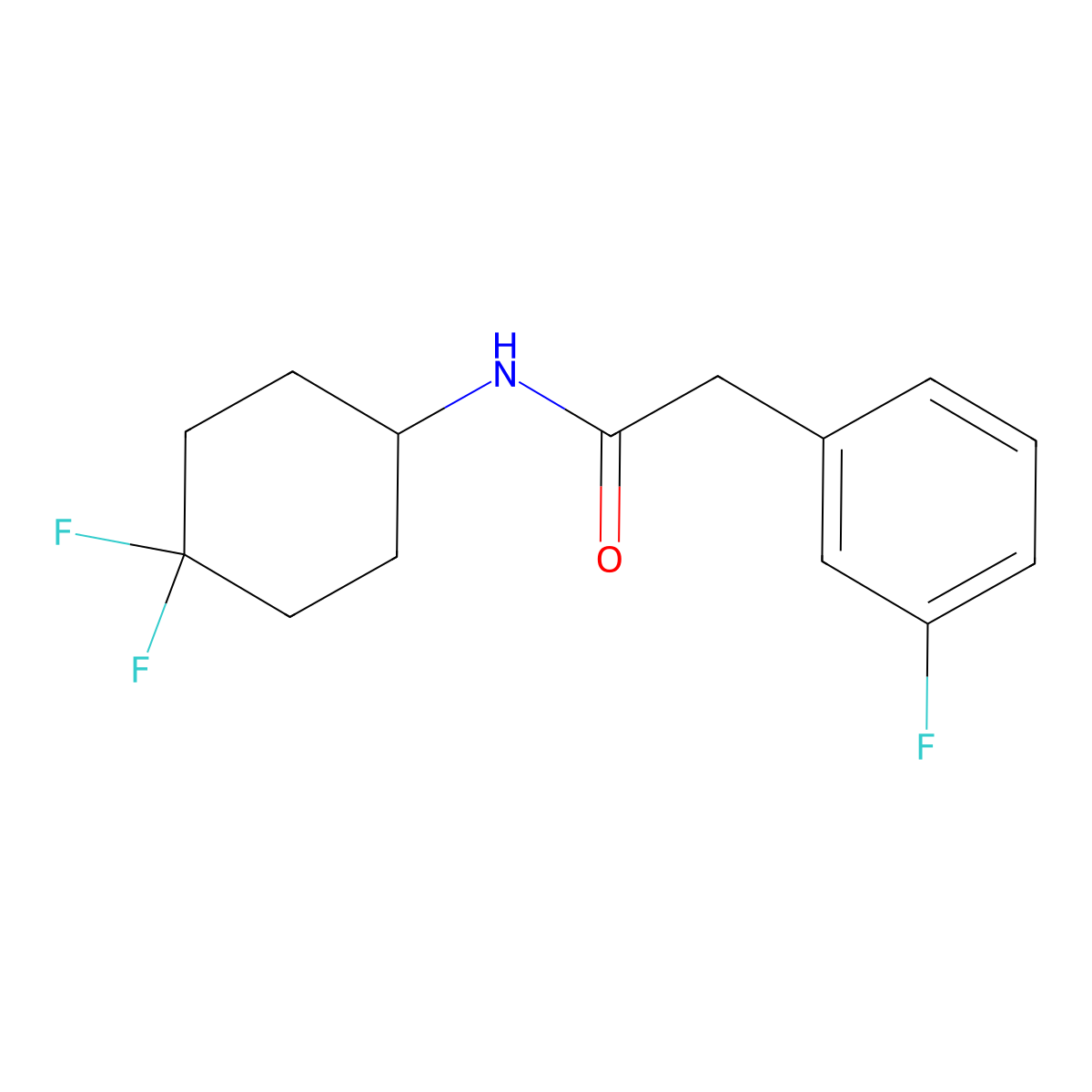 N-(4,4-difluorocyclohexyl)-2-(3-fluorophenyl)acetamide molecular structure, CAS 2034561-54-9