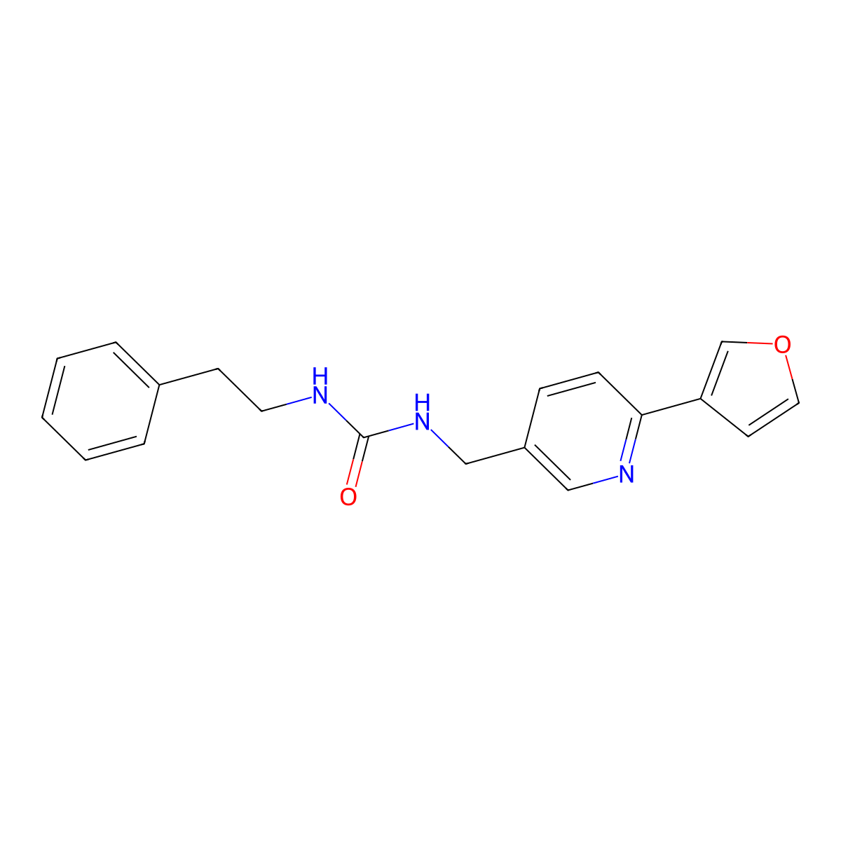 1-((6-(Furan-3-yl)pyridin-3-yl)methyl)-3-phenethylurea molecular structure, CAS 2034561-60-7