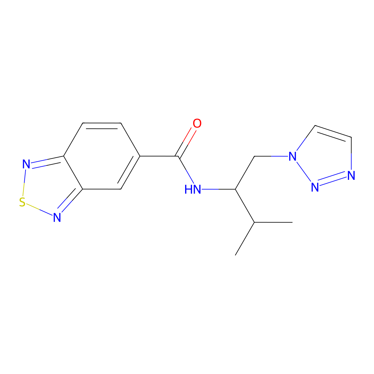N-(3-methyl-1-(1H-1,2,3-triazol-1-yl)butan-2-yl)benzo[c][1,2,5]thiadiazole-5-carboxamide molecular structure, CAS 2034561-61-8