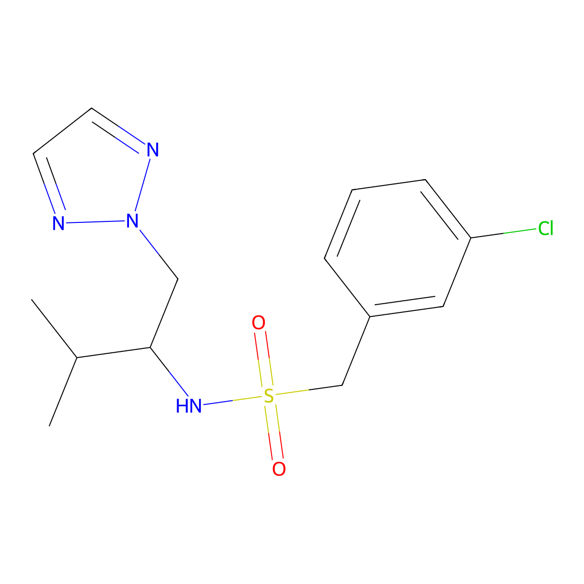 1-(3-chlorophenyl)-N-[3-methyl-1-(2H-1,2,3-triazol-2-yl)butan-2-yl]methanesulfonamide molecular structure, CAS 2034561-64-1
