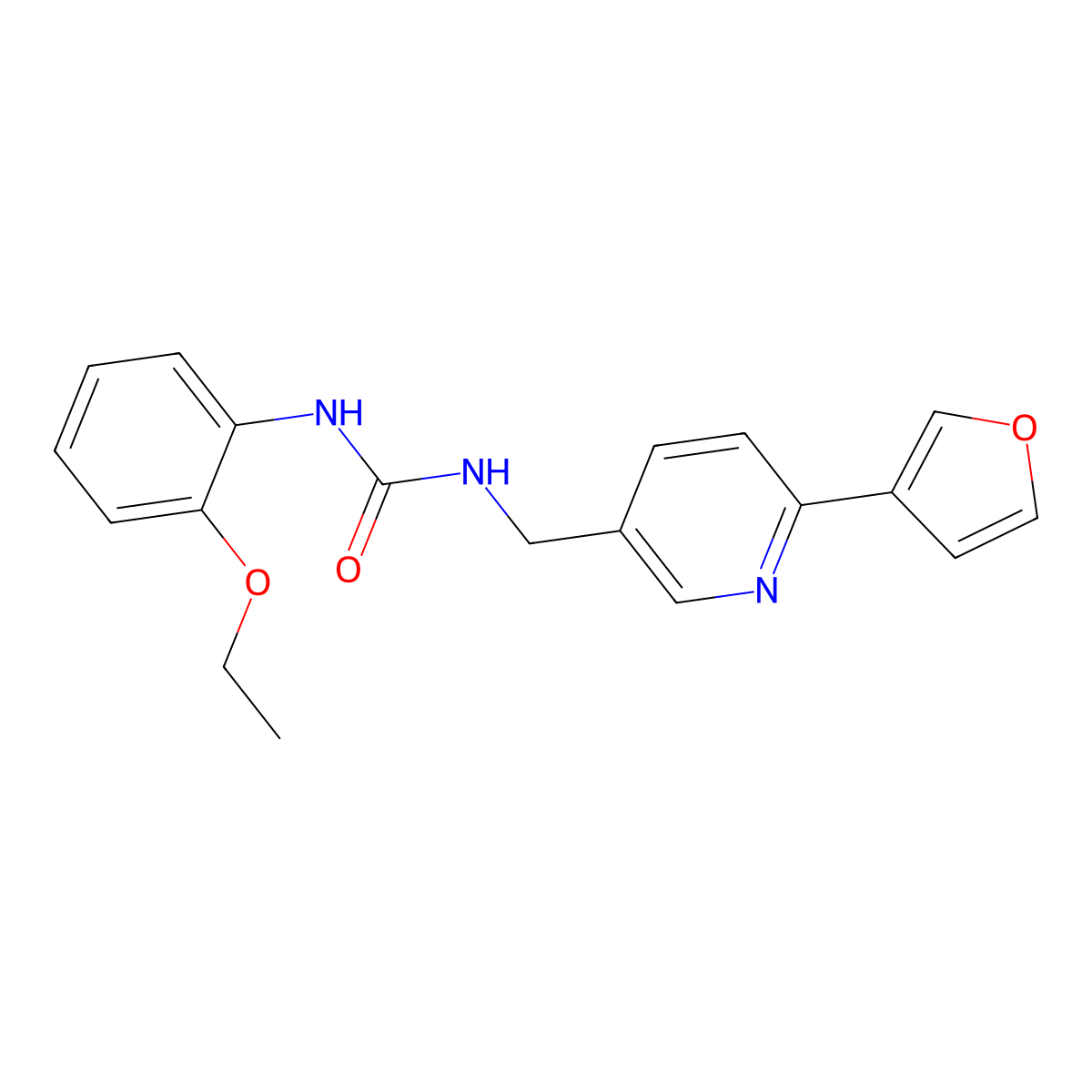 1-(2-Ethoxyphenyl)-3-{[6-(furan-3-yl)pyridin-3-yl]methyl}urea molecular structure, CAS 2034561-65-2