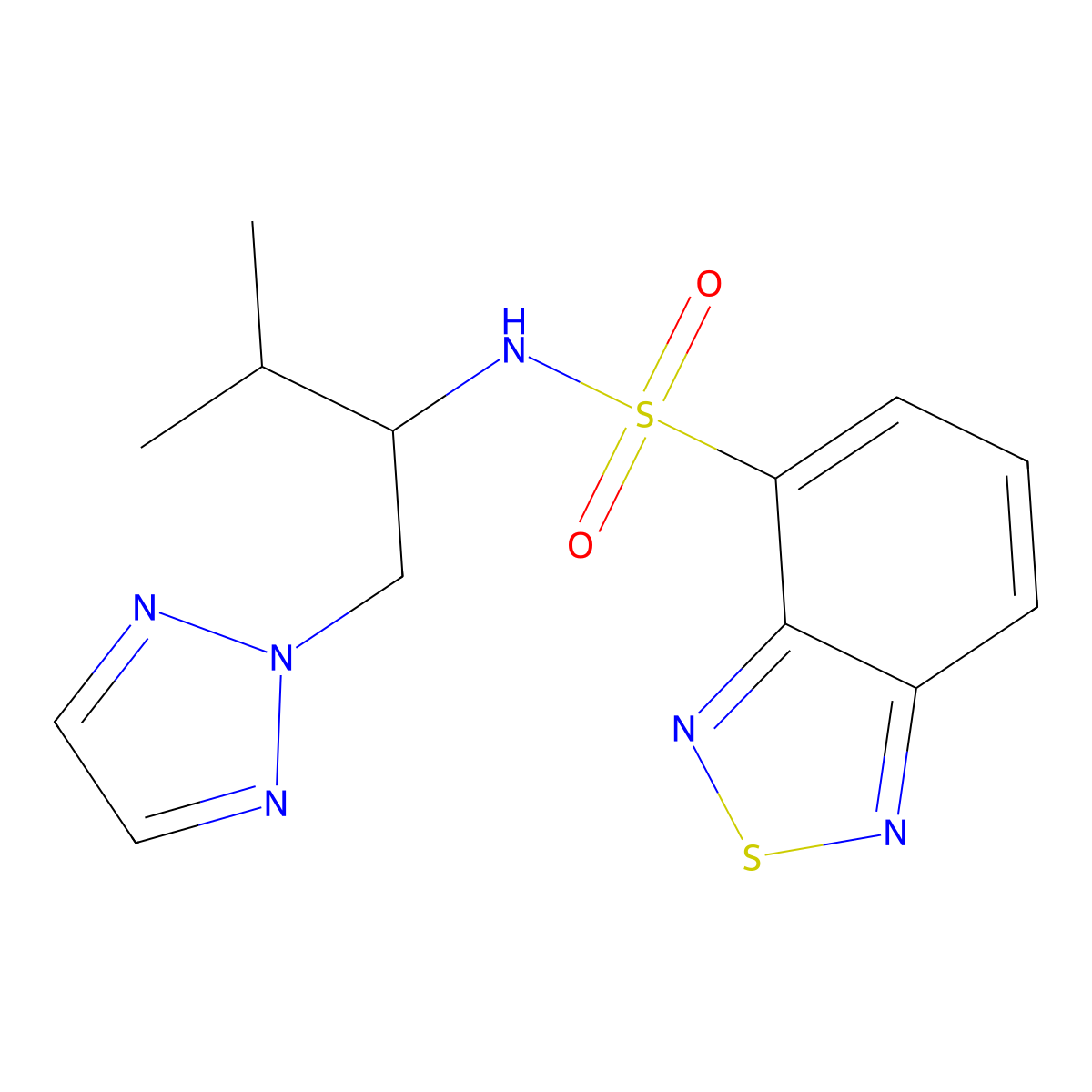 N-(3-methyl-1-(2H-1,2,3-triazol-2-yl)butan-2-yl)benzo[c][1,2,5]thiadiazole-4-sulfonamide molecular structure, CAS 2034561-71-0