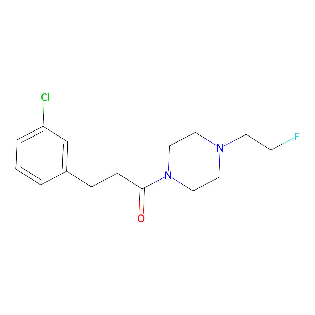 3-(3-Chlorophenyl)-1-[4-(2-fluoroethyl)piperazin-1-yl]propan-1-one molecular structure, CAS 2034561-75-4