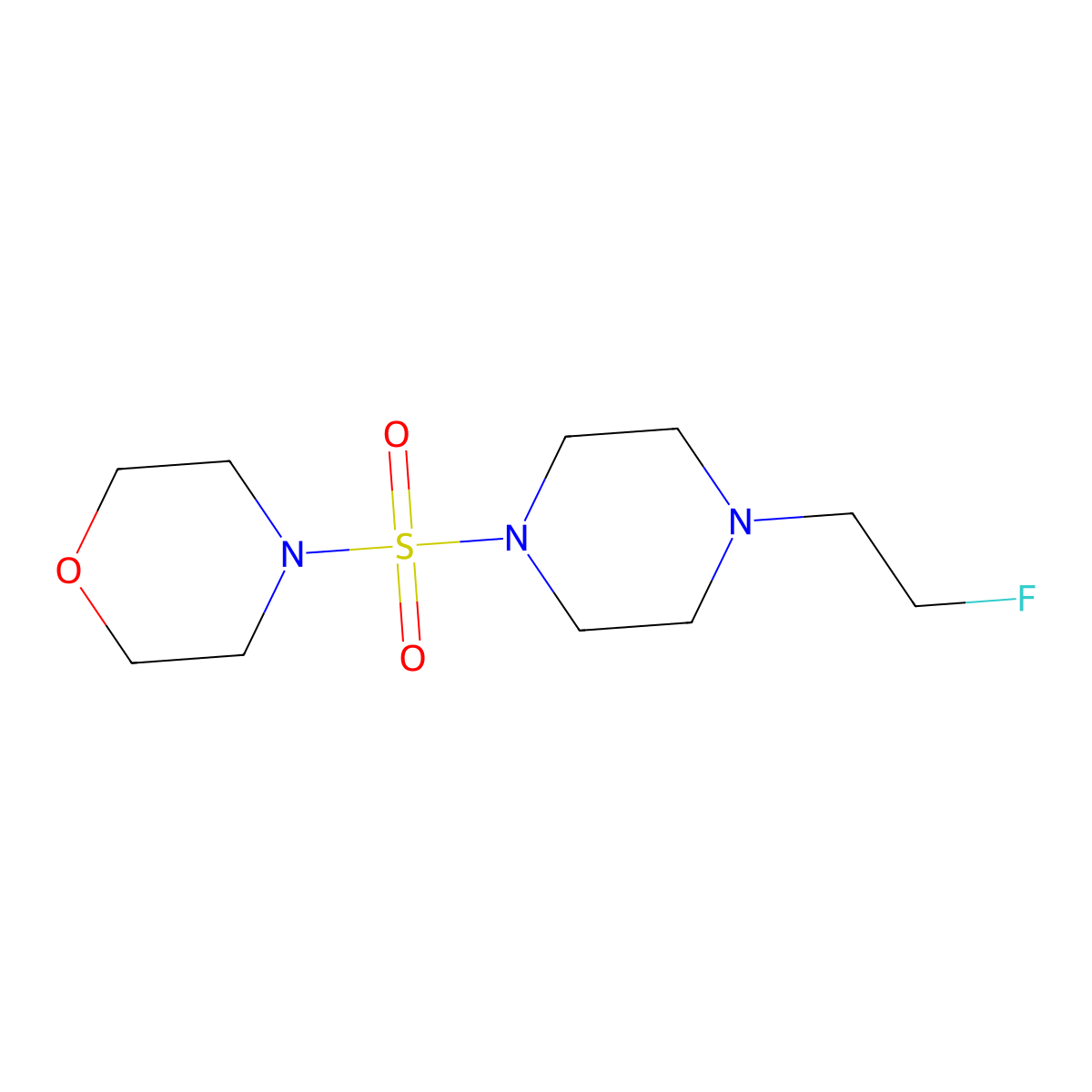 4-((4-(2-Fluoroethyl)piperazin-1-yl)sulfonyl)morpholine molecular structure, CAS 2034561-79-8