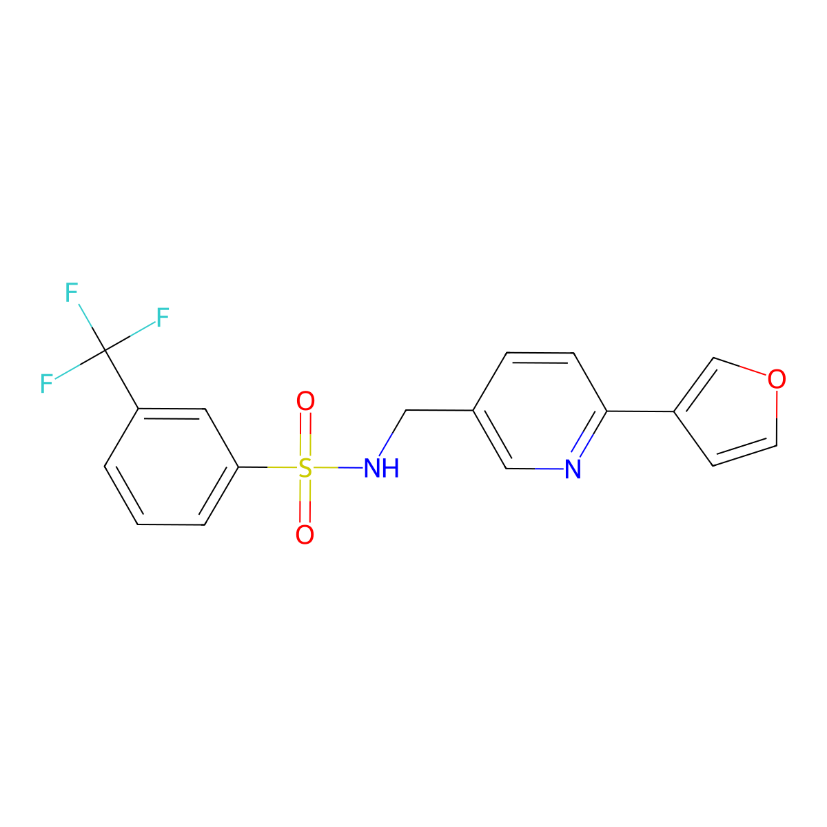 N-((6-(furan-3-yl)pyridin-3-yl)methyl)-3-(trifluoromethyl)benzenesulfonamide molecular structure, CAS 2034561-83-4