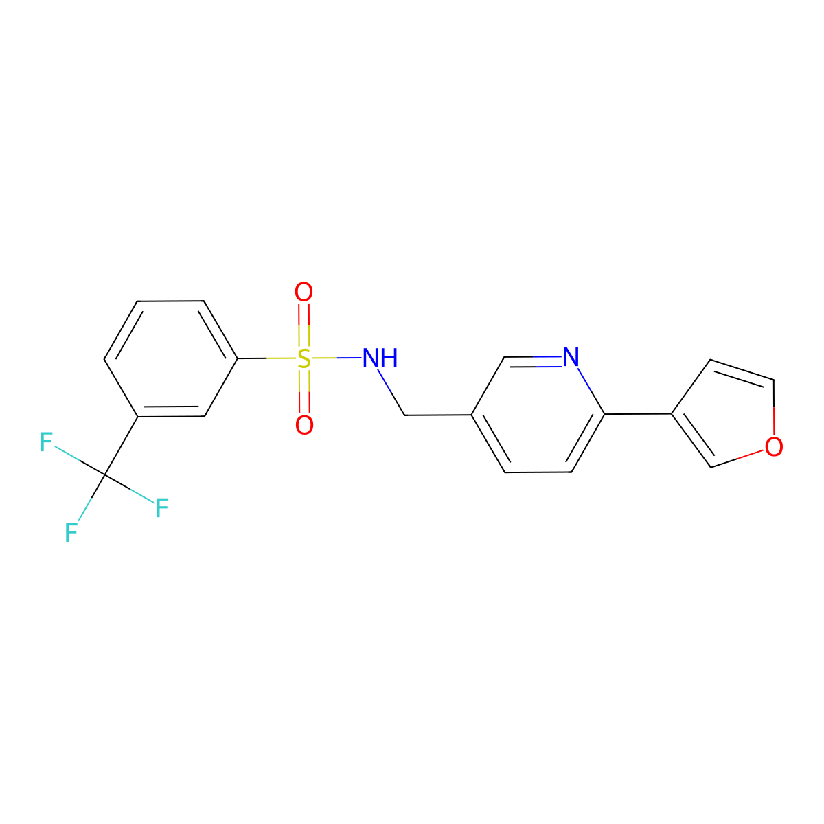 N-((6-(furan-3-yl)pyridin-3-yl)methyl)-3-(trifluoromethyl)benzenesulfonamide molecular structure, CAS 2034561-83-4