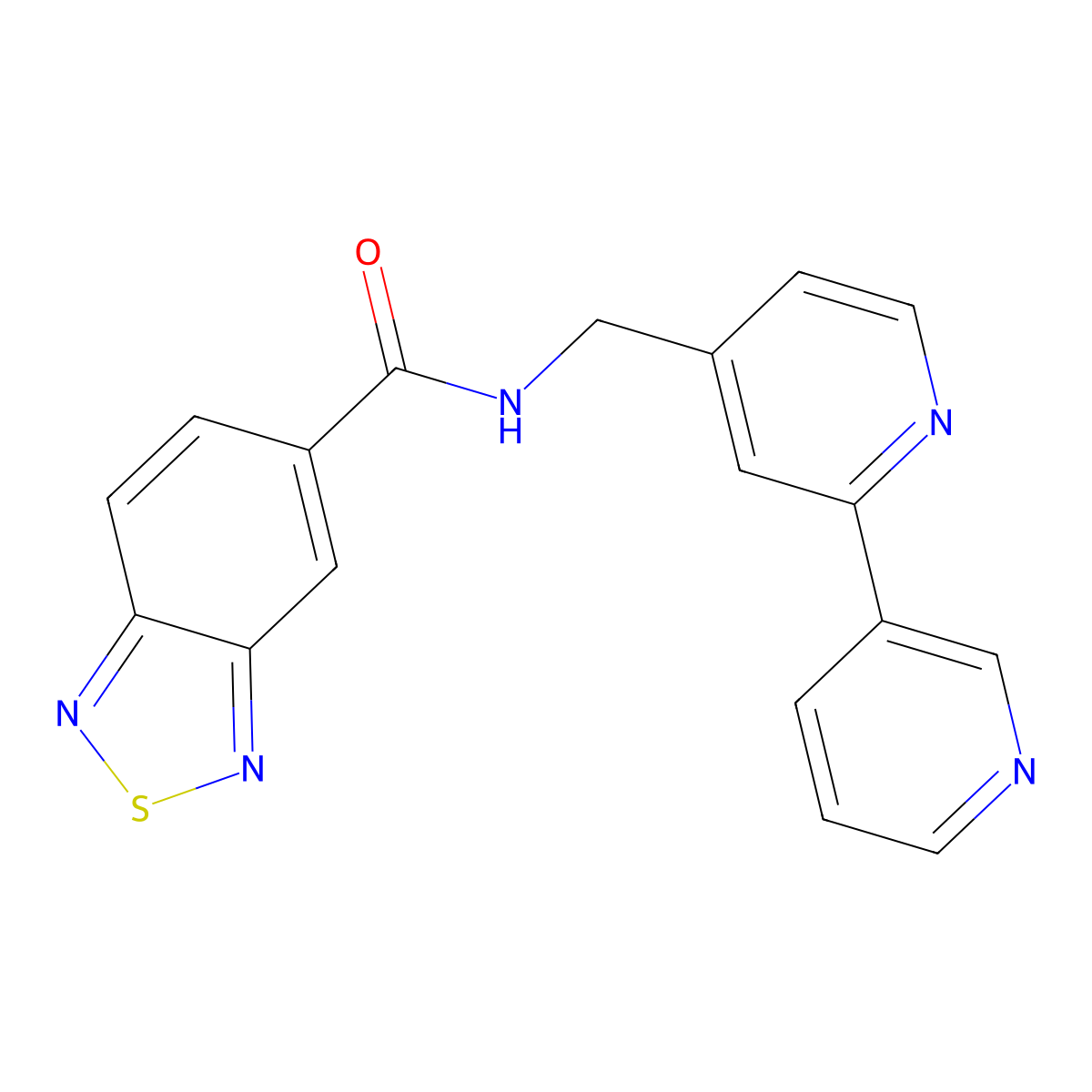 N-({[2,3'-bipyridine]-4-yl}methyl)-2,1,3-benzothiadiazole-5-carboxamide molecular structure, CAS 2034561-84-5