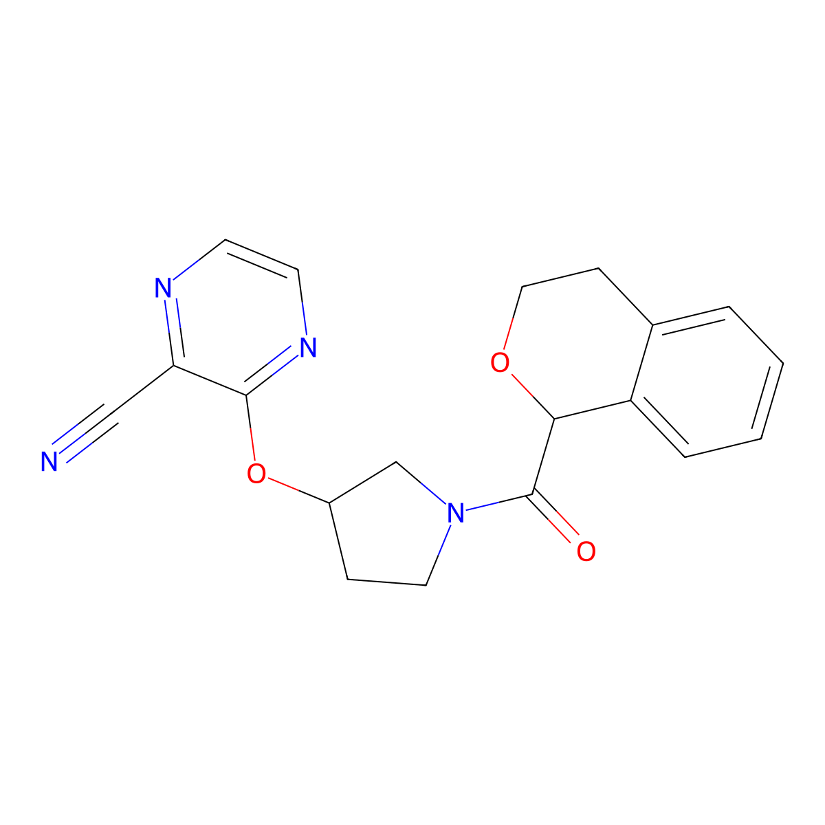 3-((1-(Isochroman-1-carbonyl)pyrrolidin-3-yl)oxy)pyrazine-2-carbonitrile molecular structure, CAS 2034561-91-4