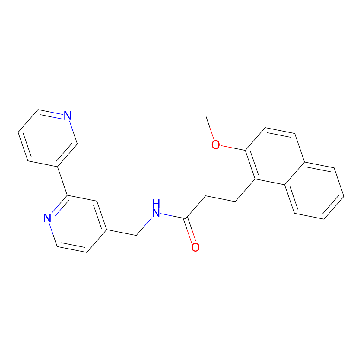 N-([2,3'-bipyridin]-4-ylmethyl)-3-(2-methoxynaphthalen-1-yl)propanamide molecular structure, CAS 2034561-95-8