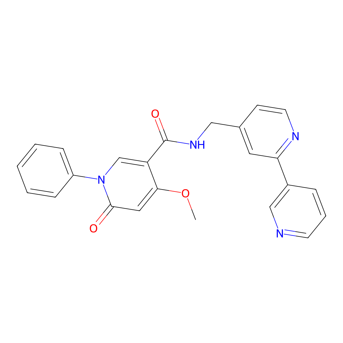 N-({[2,3'-bipyridine]-4-yl}methyl)-4-methoxy-6-oxo-1-phenyl-1,6-dihydropyridine-3-carboxamide molecular structure, CAS 2034562-17-7