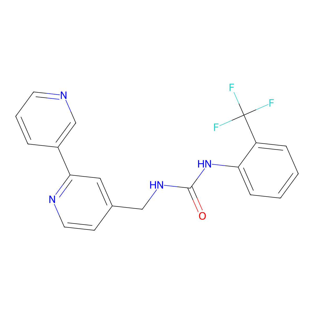 1-([2,3'-Bipyridin]-4-ylmethyl)-3-(2-(trifluoromethyl)phenyl)urea molecular structure, CAS 2034562-22-4
