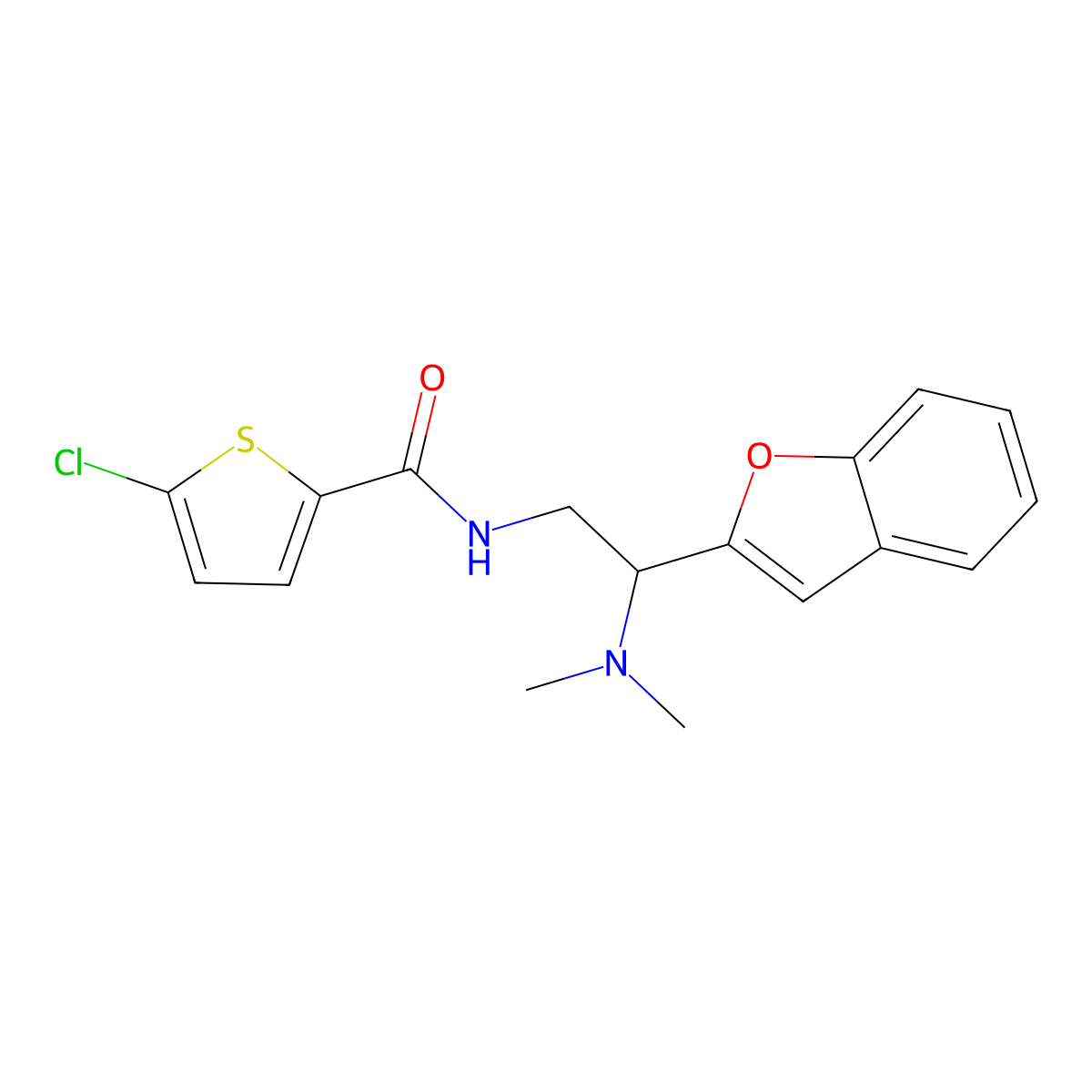 N-(2-(benzofuran-2-yl)-2-(dimethylamino)ethyl)-5-chlorothiophene-2-carboxamide molecular structure, CAS 2034562-39-3