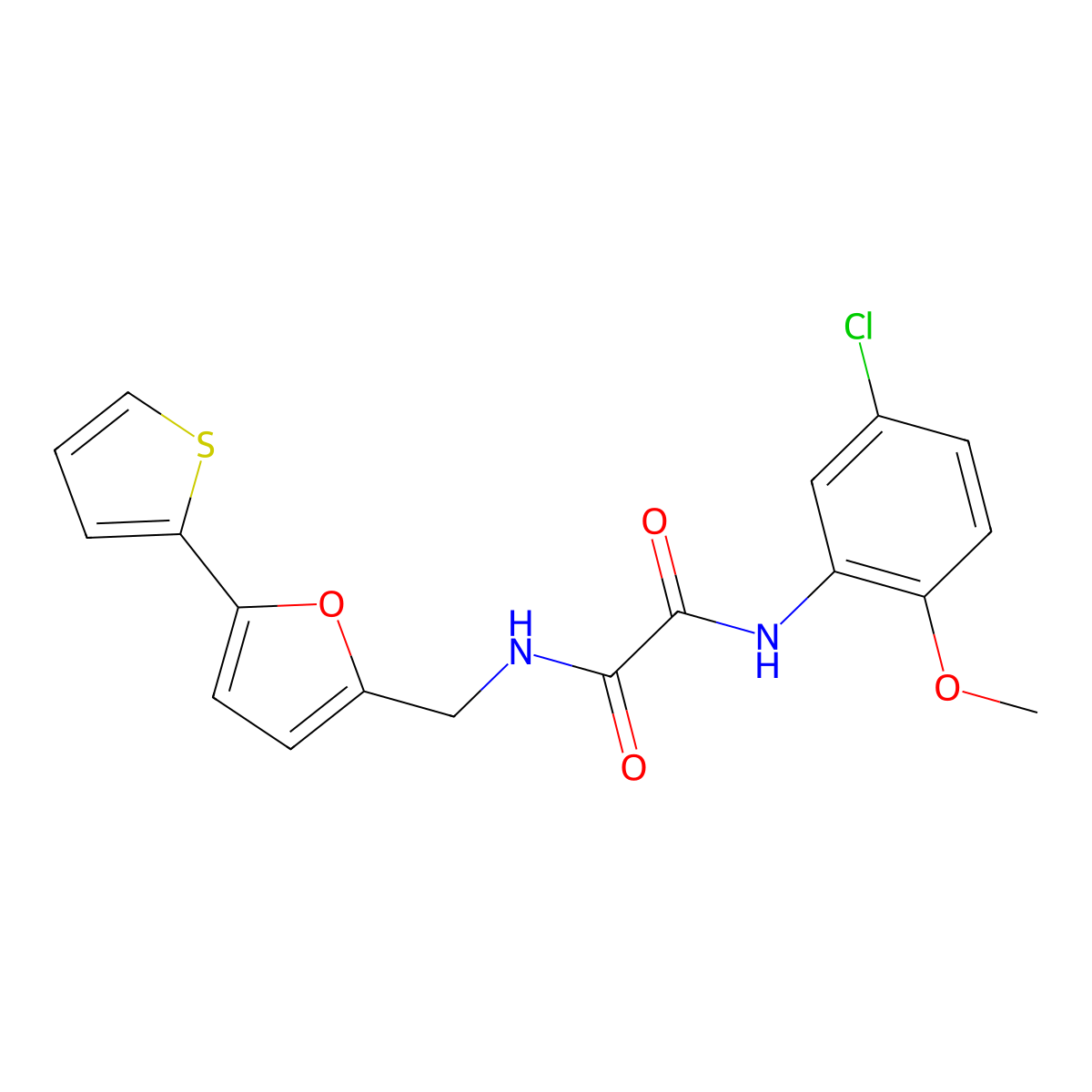 N1-(5-chloro-2-methoxyphenyl)-N2-((5-(thiophen-2-yl)furan-2-yl)methyl)oxalamide molecular structure, CAS 2034562-49-5
