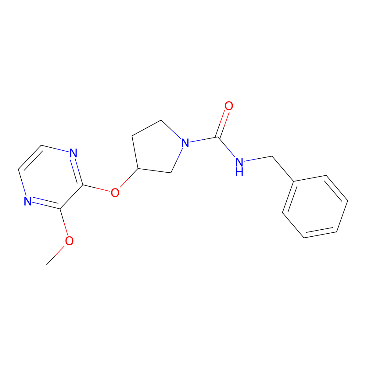 N-benzyl-3-((3-methoxypyrazin-2-yl)oxy)pyrrolidine-1-carboxamide molecular structure, CAS 2034562-54-2