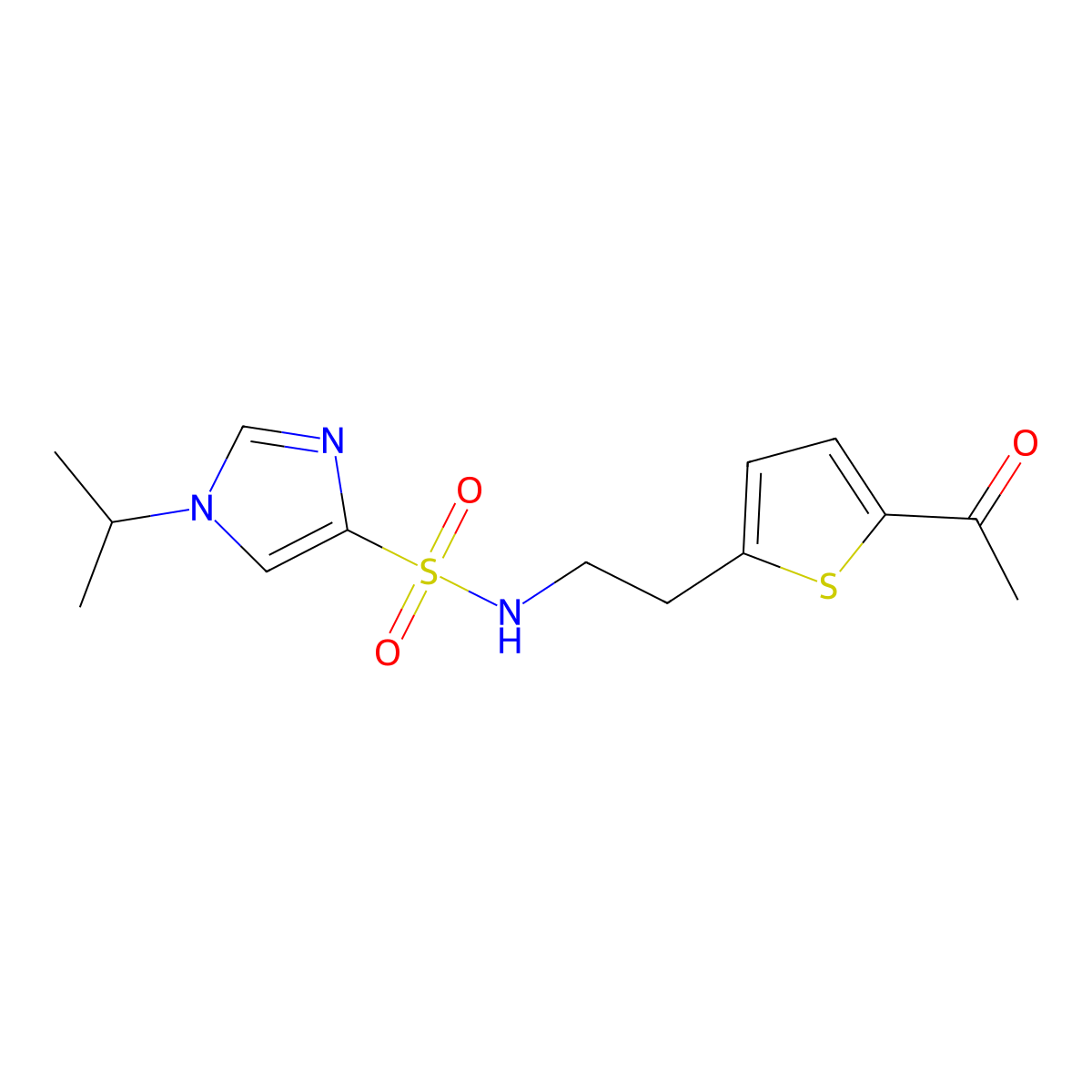N-(2-(5-acetylthiophen-2-yl)ethyl)-1-isopropyl-1H-imidazole-4-sulfonamide molecular structure, CAS 2034562-58-6