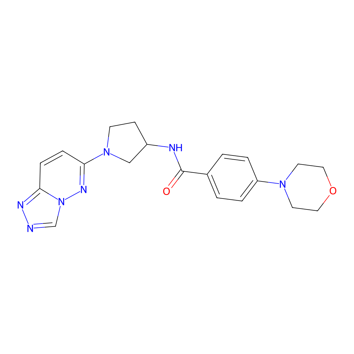 N-(1-([1,2,4]triazolo[4,3-b]pyridazin-6-yl)pyrrolidin-3-yl)-4-morpholinobenzamide molecular structure, CAS 2034562-59-7
