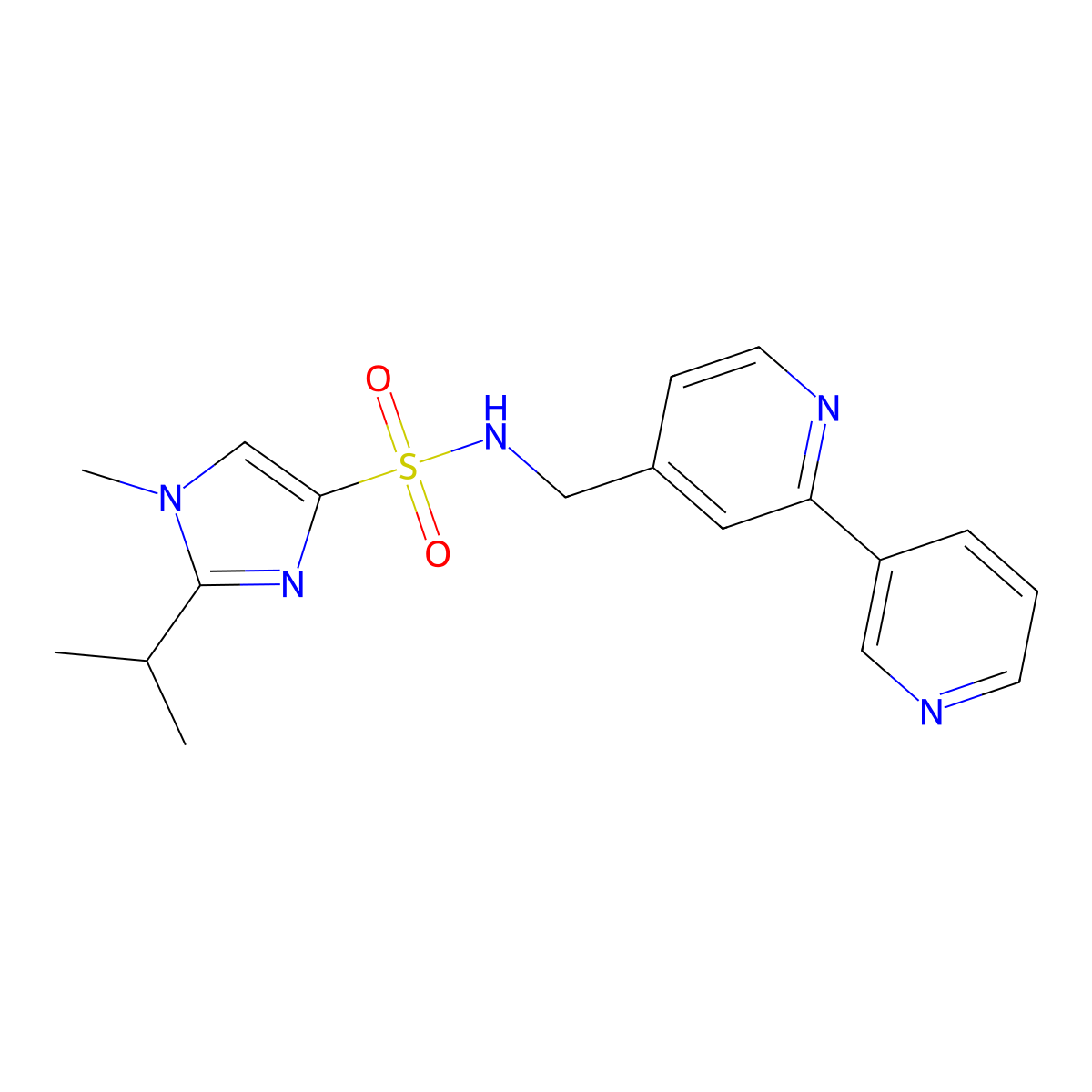 N-({[2,3'-bipyridine]-4-yl}methyl)-1-methyl-2-(propan-2-yl)-1H-imidazole-4-sulfonamide molecular structure, CAS 2034562-63-3