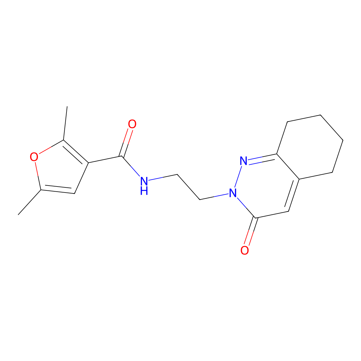 2,5-dimethyl-N-(2-(3-oxo-5,6,7,8-tetrahydrocinnolin-2(3H)-yl)ethyl)furan-3-carboxamide molecular structure, CAS 2034562-64-4